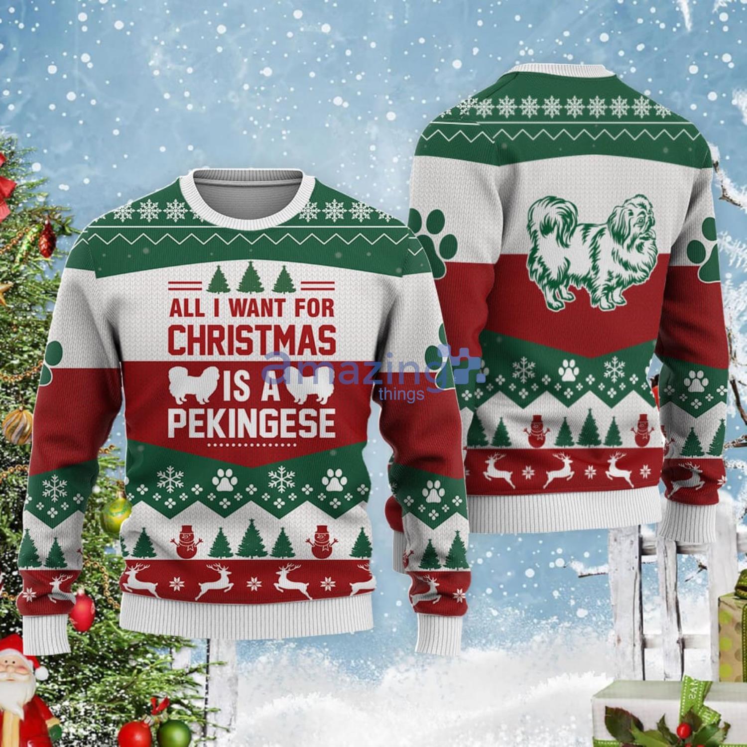 pekingese christmas sweater