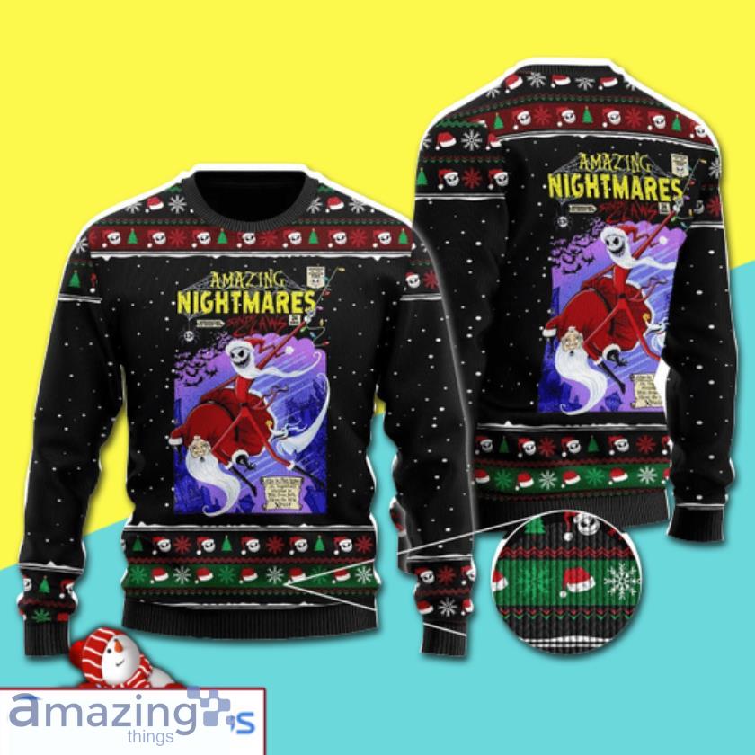 Amazing Nightmares Party Full Print Ugly Christmas Sweater Product Photo 1