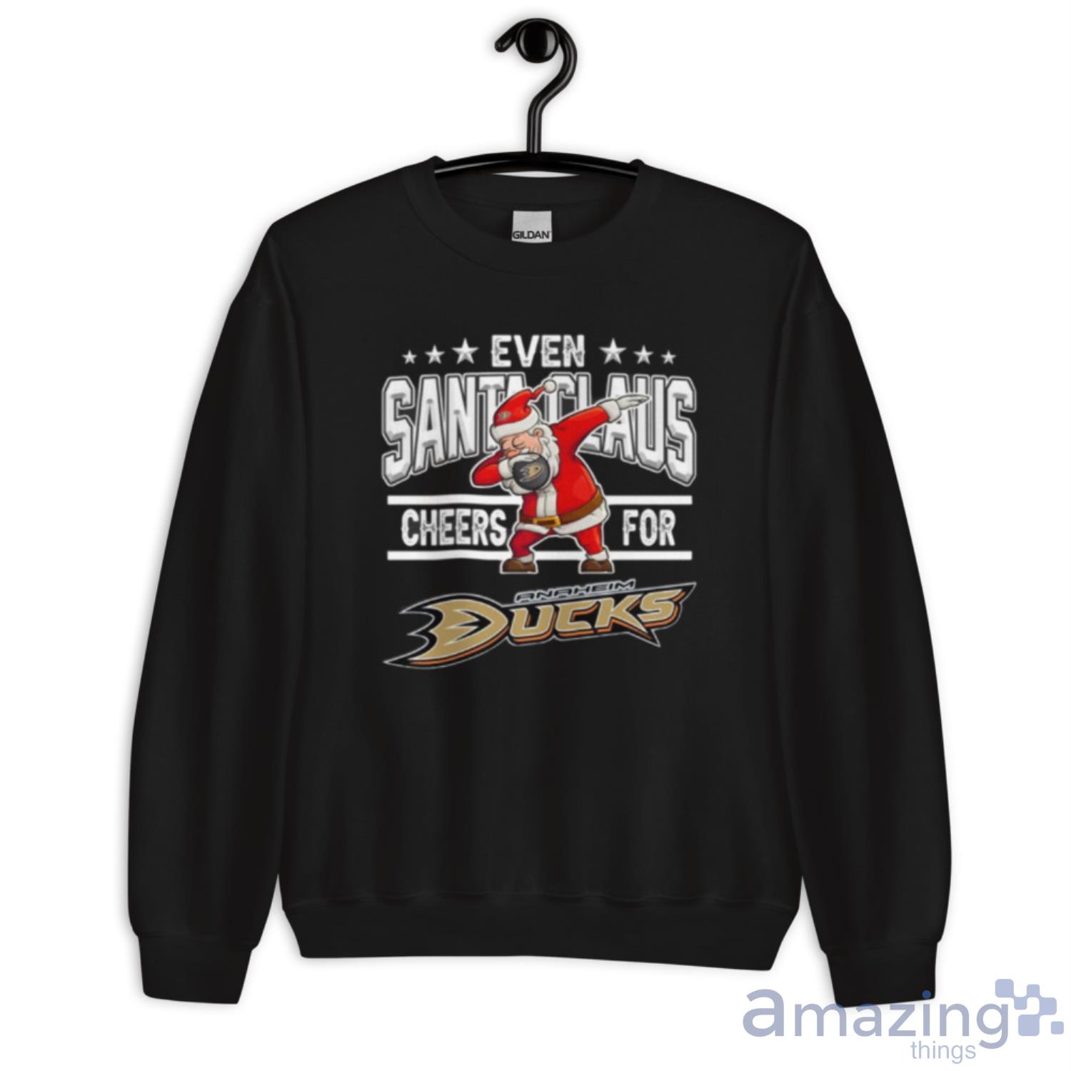 Anaheim Ducks Even Santa Claus Cheers For Christmas NHL Shirt For Fans image Anaheim Ducks Even Santa Claus Cheers For Christmas NHL Shirt For Fans - Unisex Crewneck Sweatshirt