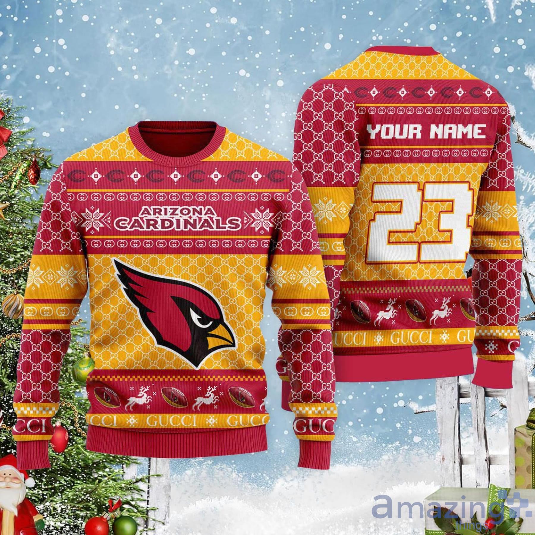 Cardinals Nfl Custom Name And Number For Sport Fans Ugly Christmas Sweater  - Banantees