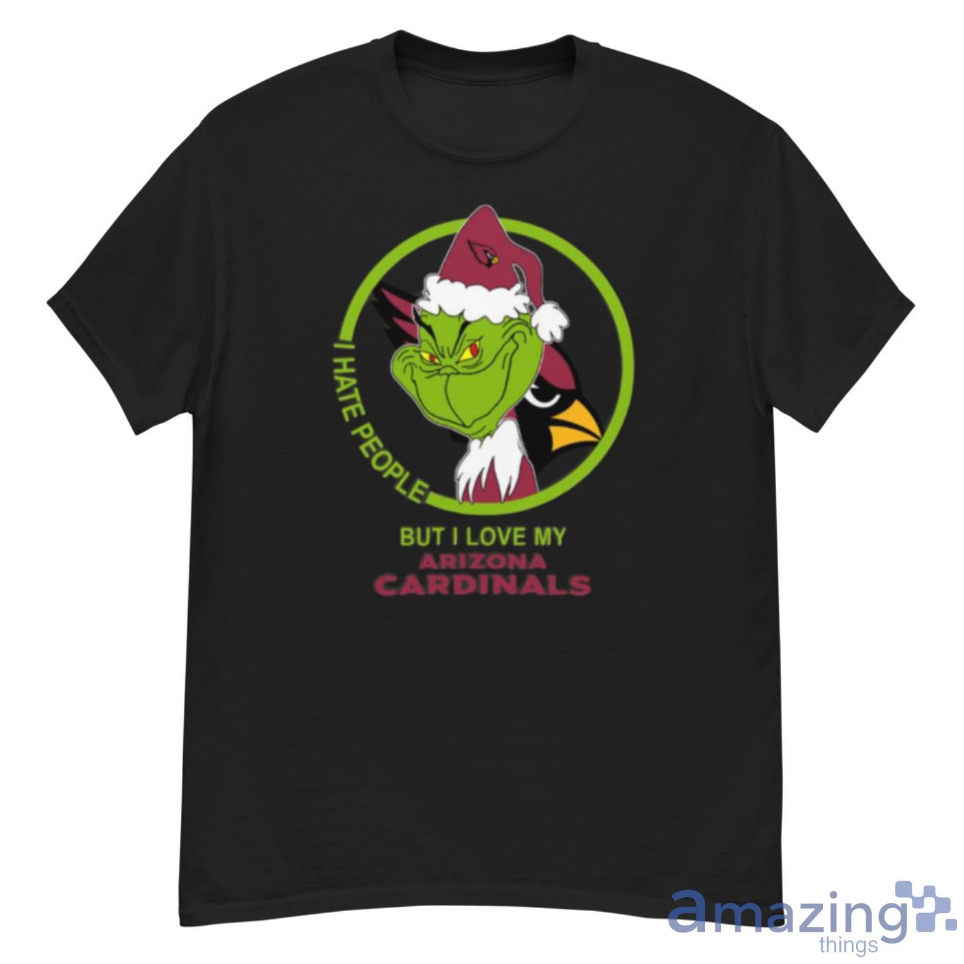 Arizona Cardinals NFL Christmas Grinch I Hate People But I Love My Favorite Football Team Shirt - G500 Men’s Classic T-Shirt