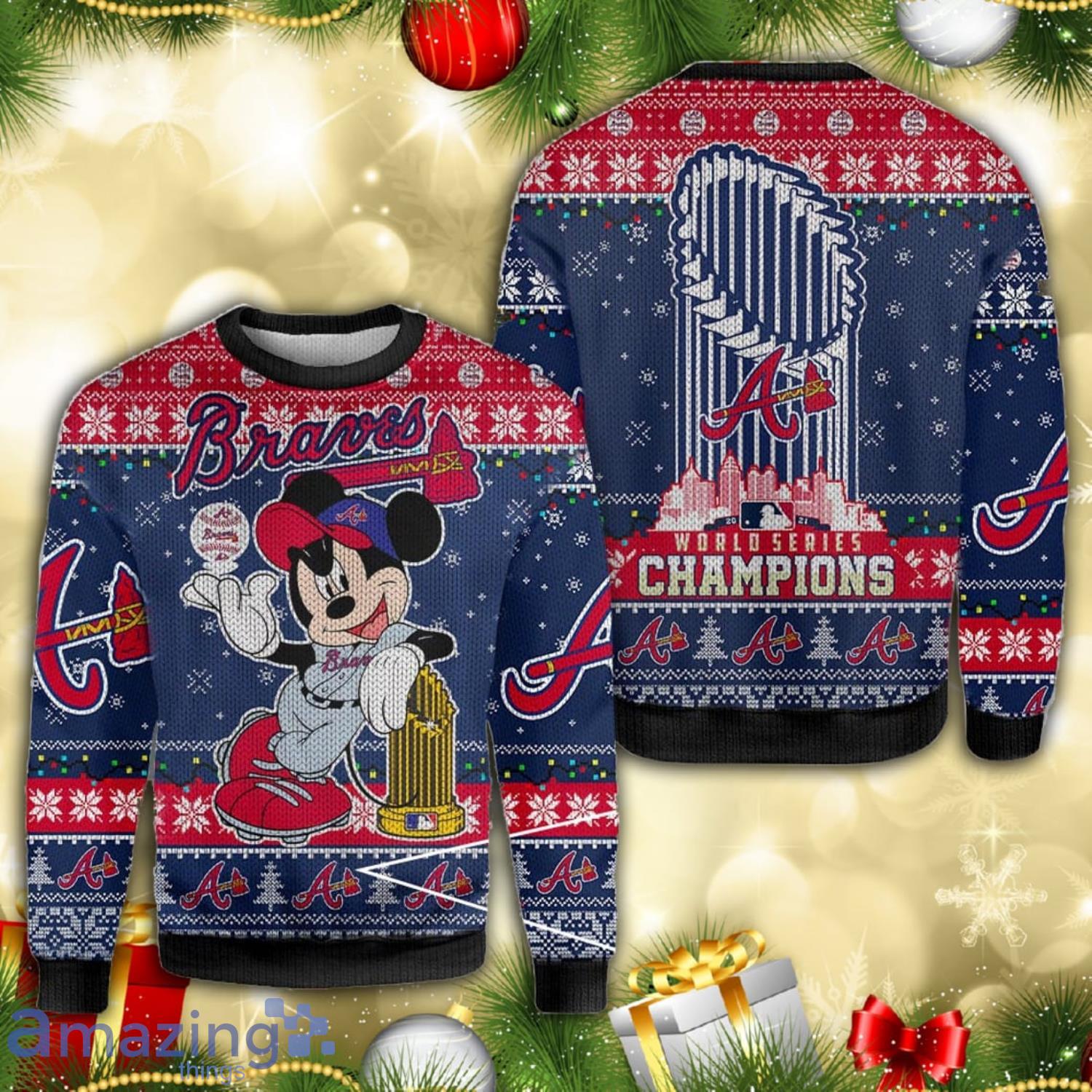 Personalized Mickey Mouse Atlanta Braves World Series Champions