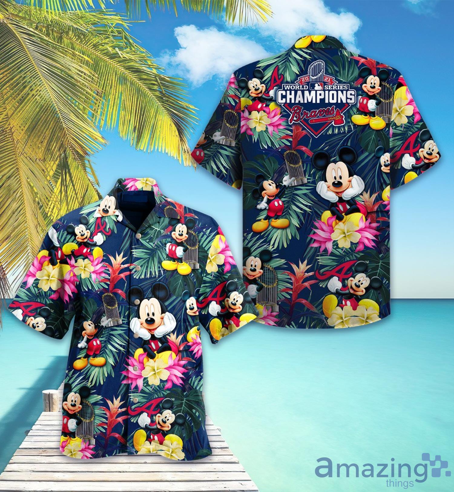 Atlanta Braves Mickey Tropical Hawaiian Shirt