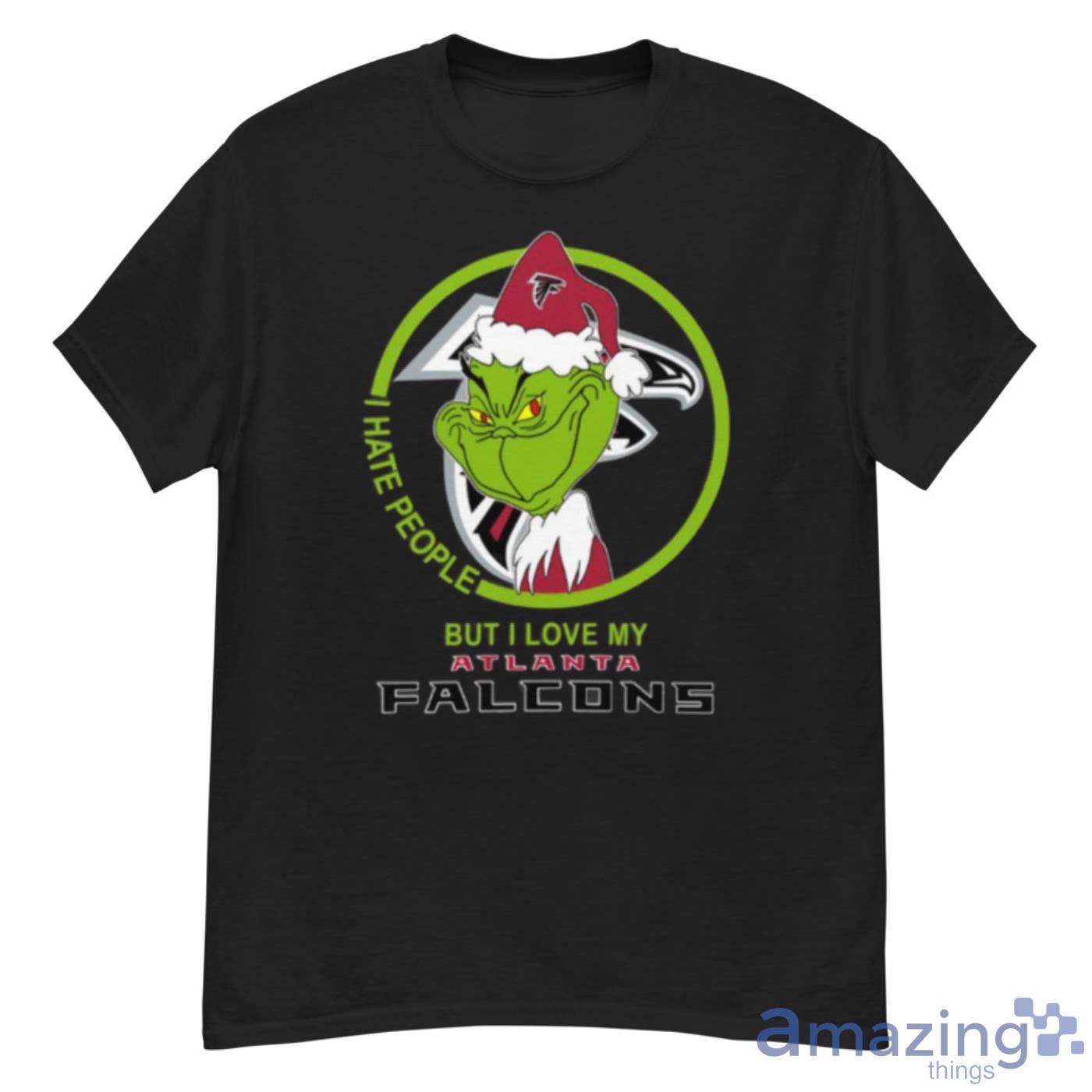 Atlanta Falcons NFL Christmas Grinch I Hate People But I Love My Favorite Football Team Shirt - G500 Men’s Classic T-Shirt