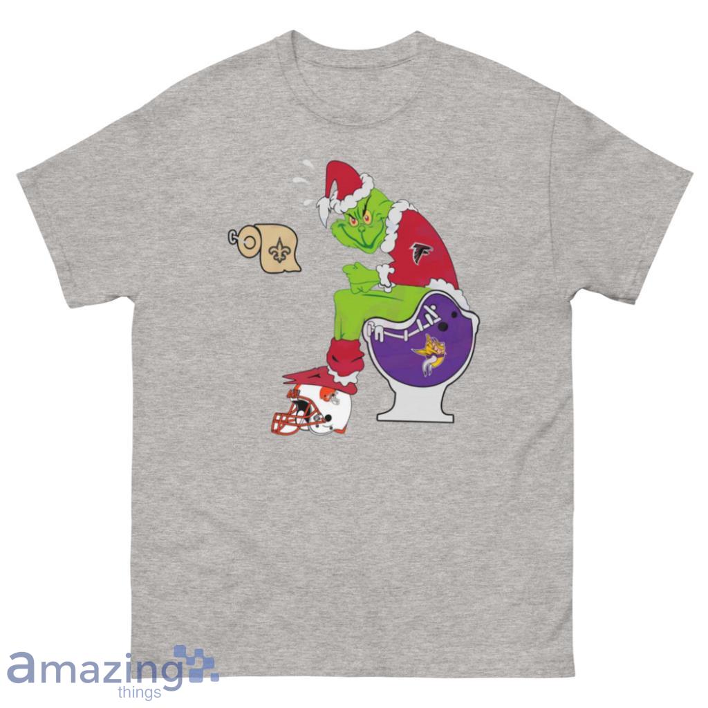 Funny Atlanta Falcons the Grinch Carolina panthers shit on toilet Christmas  shirt - Shirts Bubble