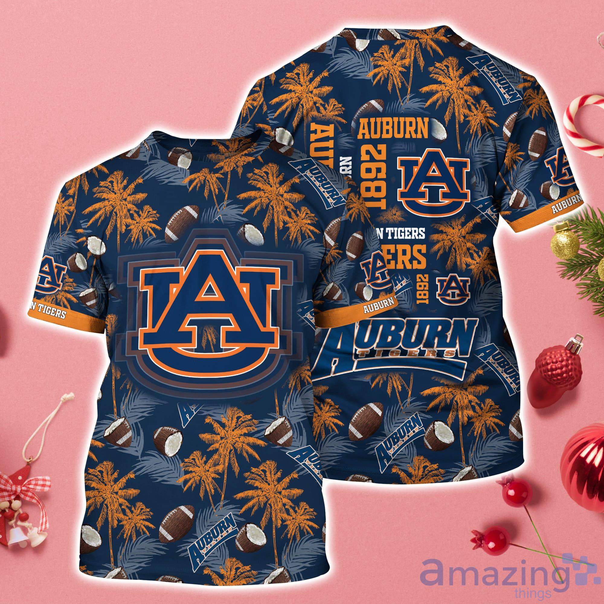 Auburn Tigers Coconut Pattern Hawaii 3D T-Shirt Product Photo 1