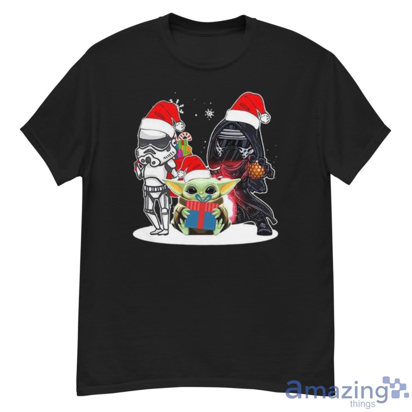 Baby Yoda And Darth Vader Stormtrooper Merry Christmas Shirt - G500 Men’s Classic T-Shirt