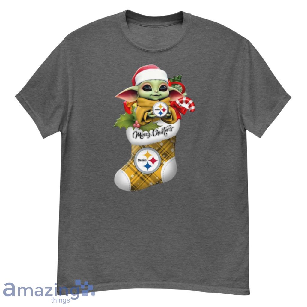 Baby Yoda Hug Pittsburgh Steelers Ornament Merry Christmas Shirt - G500 Men’s Classic T-Shirt-1