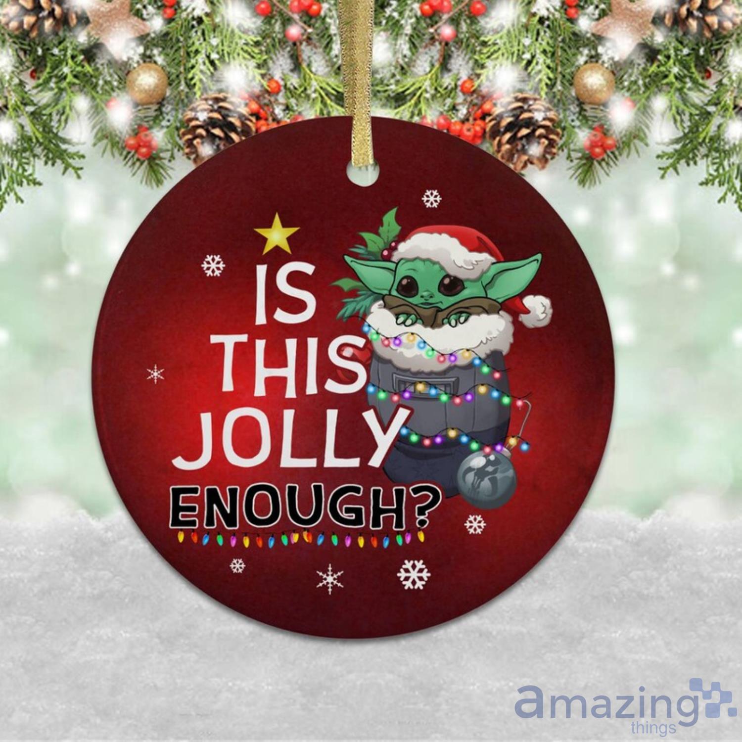 Baby Yoda Ornament Is This Jolly Enough Ornament Baby Yoda Christmas Star Wars Christmas Disney Product Photo 1