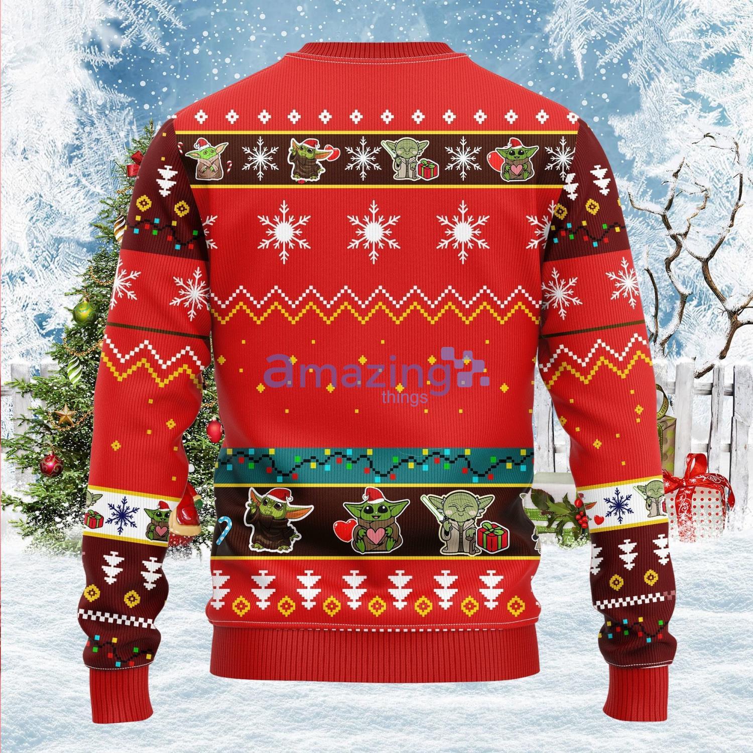 Baby Yoda Red Cute Christmas Gift Ugly Christmas Sweater image Baby Yoda Red Cute Christmas Gift Ugly Christmas Sweater Product Photo 3