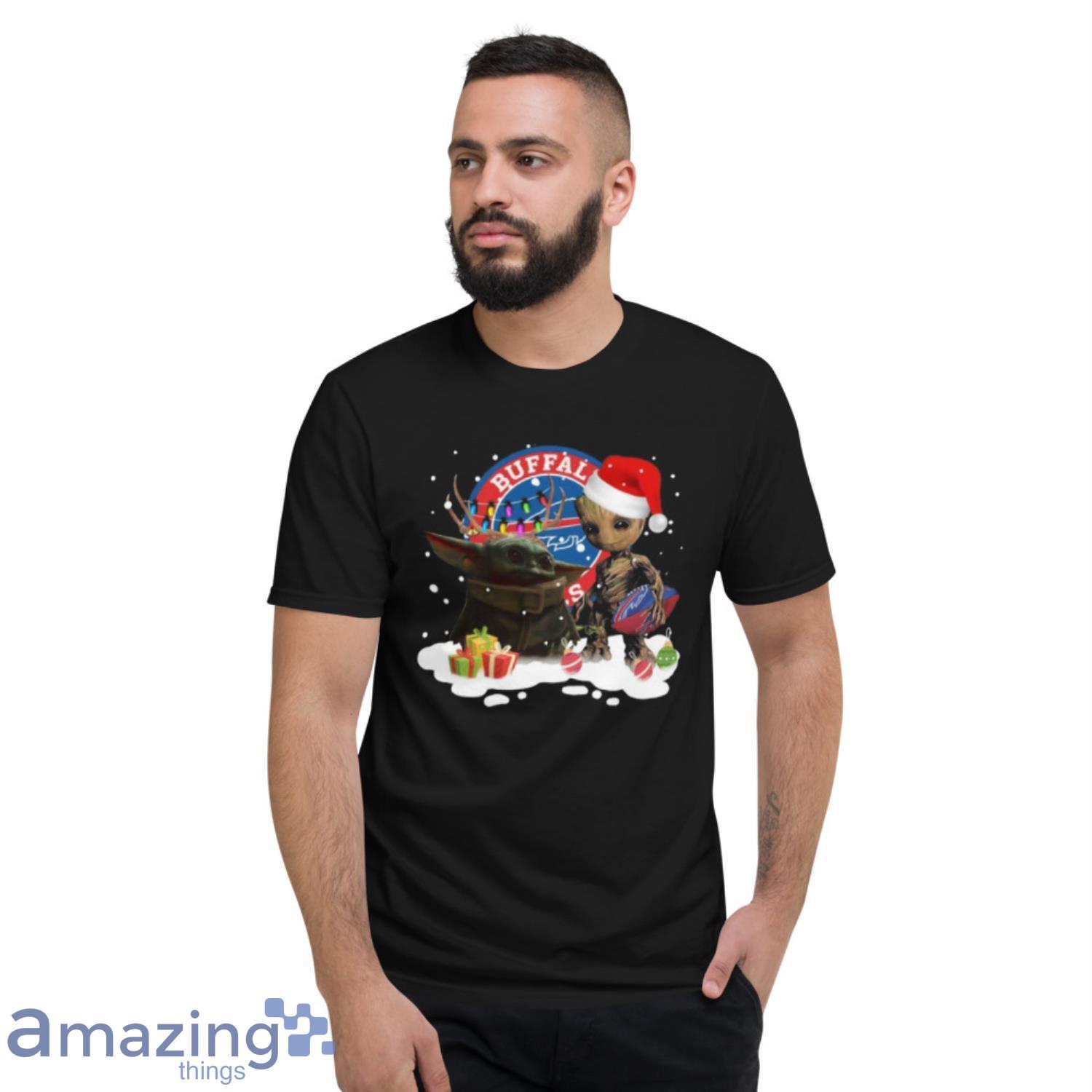 Santa Baby Groot Hugging Buffalo Bills Christmas T-Shirt, Funny