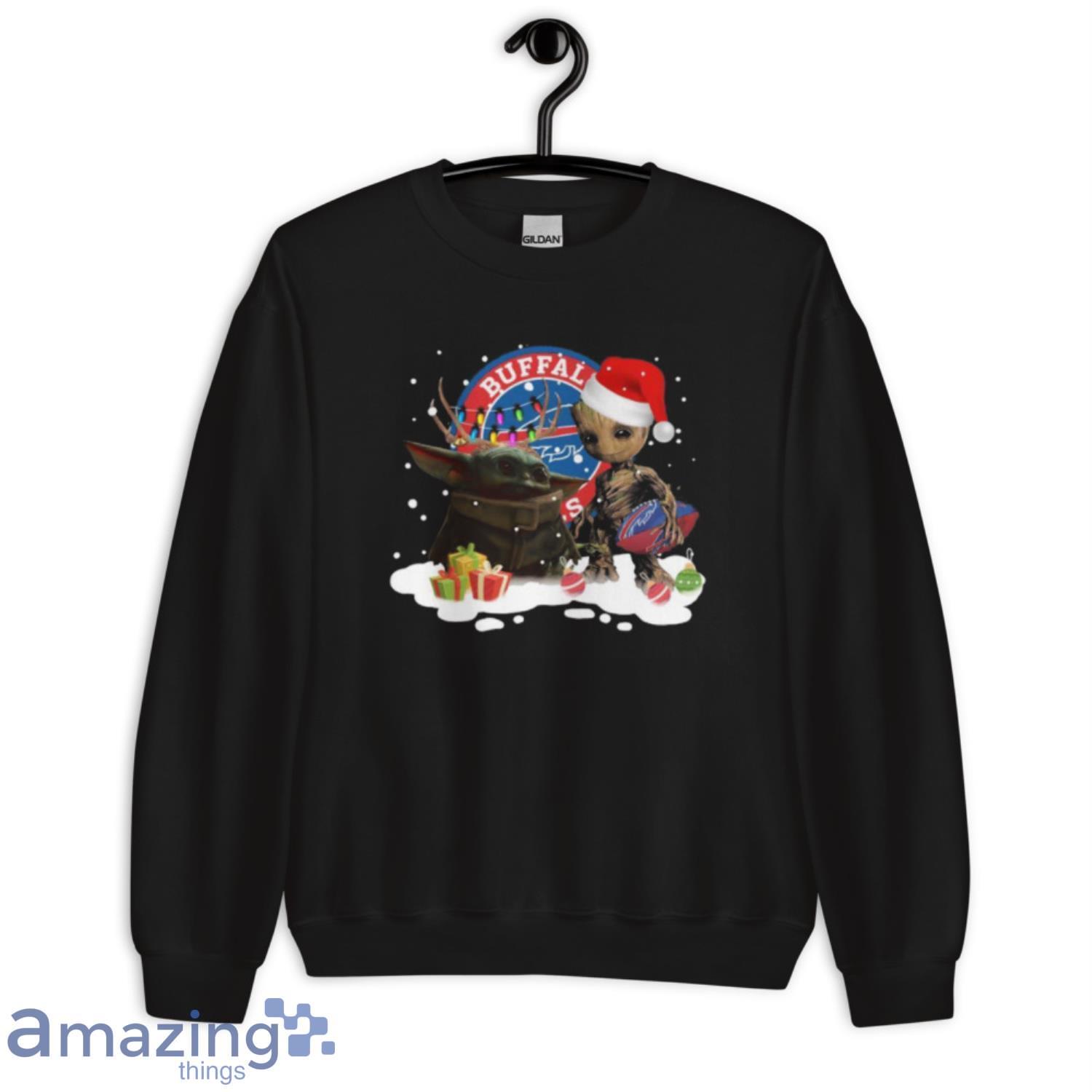 Womens Buffalo Bills Ugly Sweater Colorful Baby Yoda Buffalo Bills