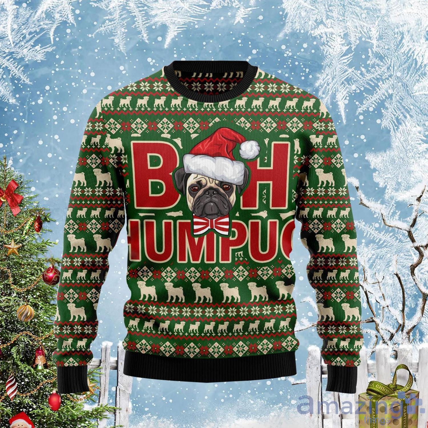 Bah Humpup Funny Christmas Gifts Dog Lover Ugly Christmas Sweater Product Photo 1