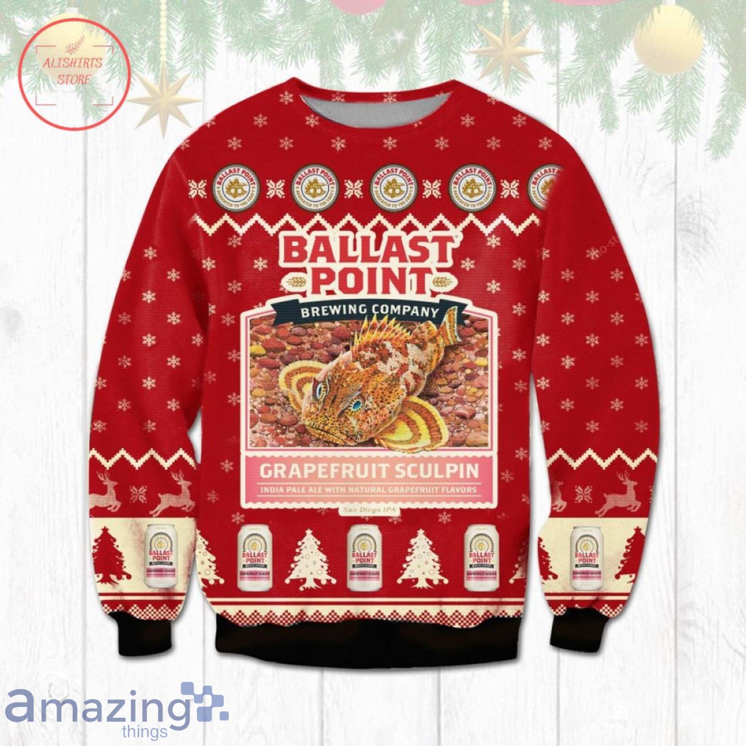 Ballast Point Grapefruit Sculpin Full Frint Ugly Christmas Sweater Product Photo 1
