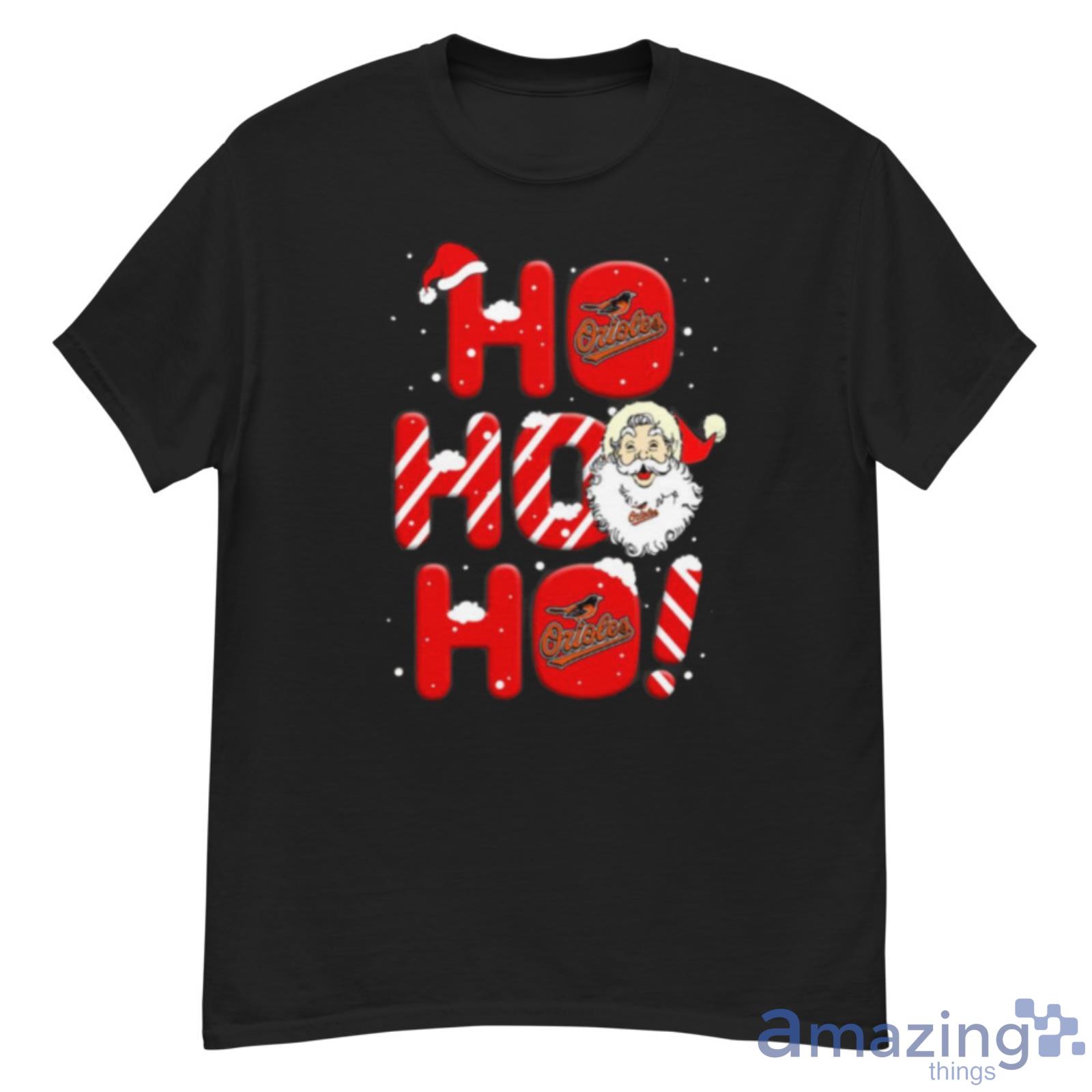 Baltimore Orioles MLB Baseball Ho Ho Ho Santa Claus Merry Christmas Shirt - G500 Men’s Classic T-Shirt