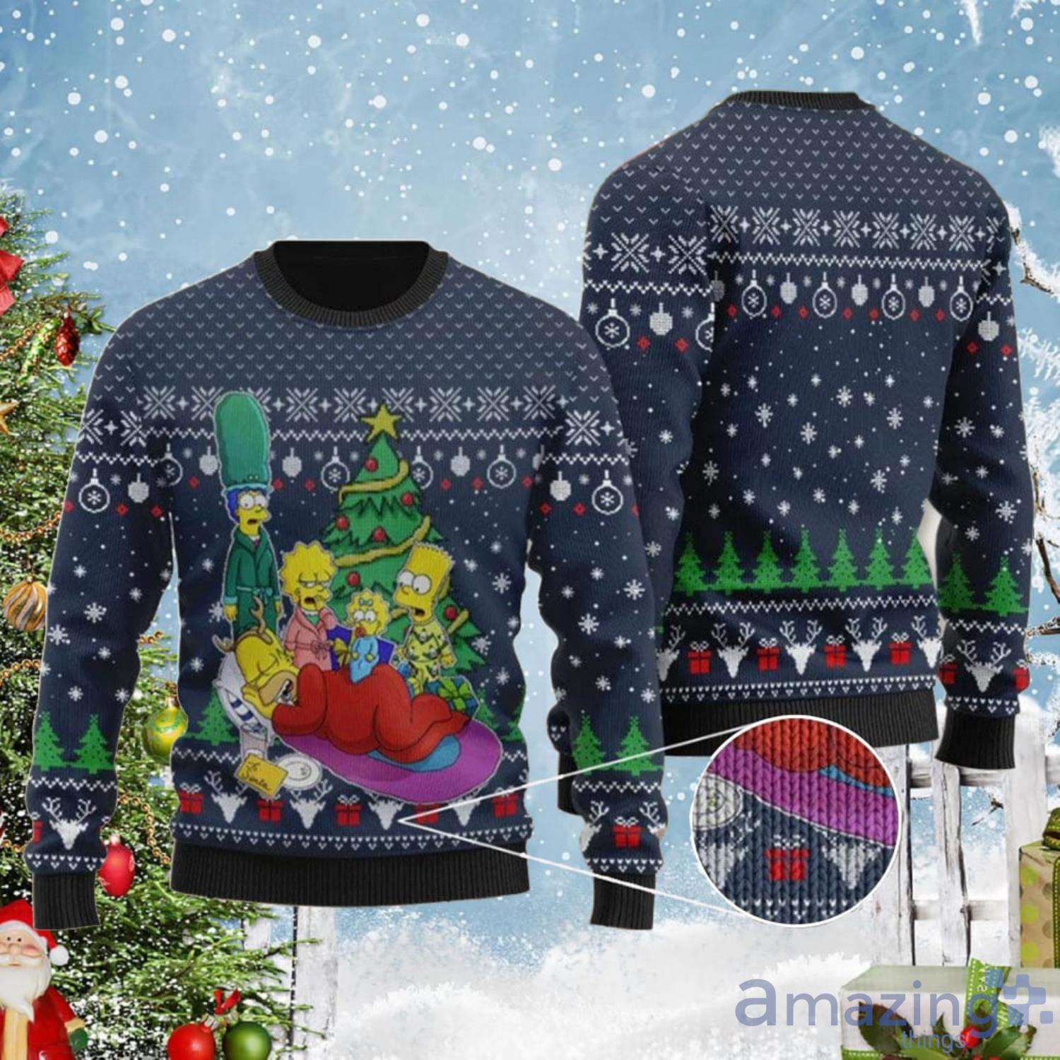 Bart The Simpson Family Vintage Ugly Christmas Sweaters - Peto Rugs