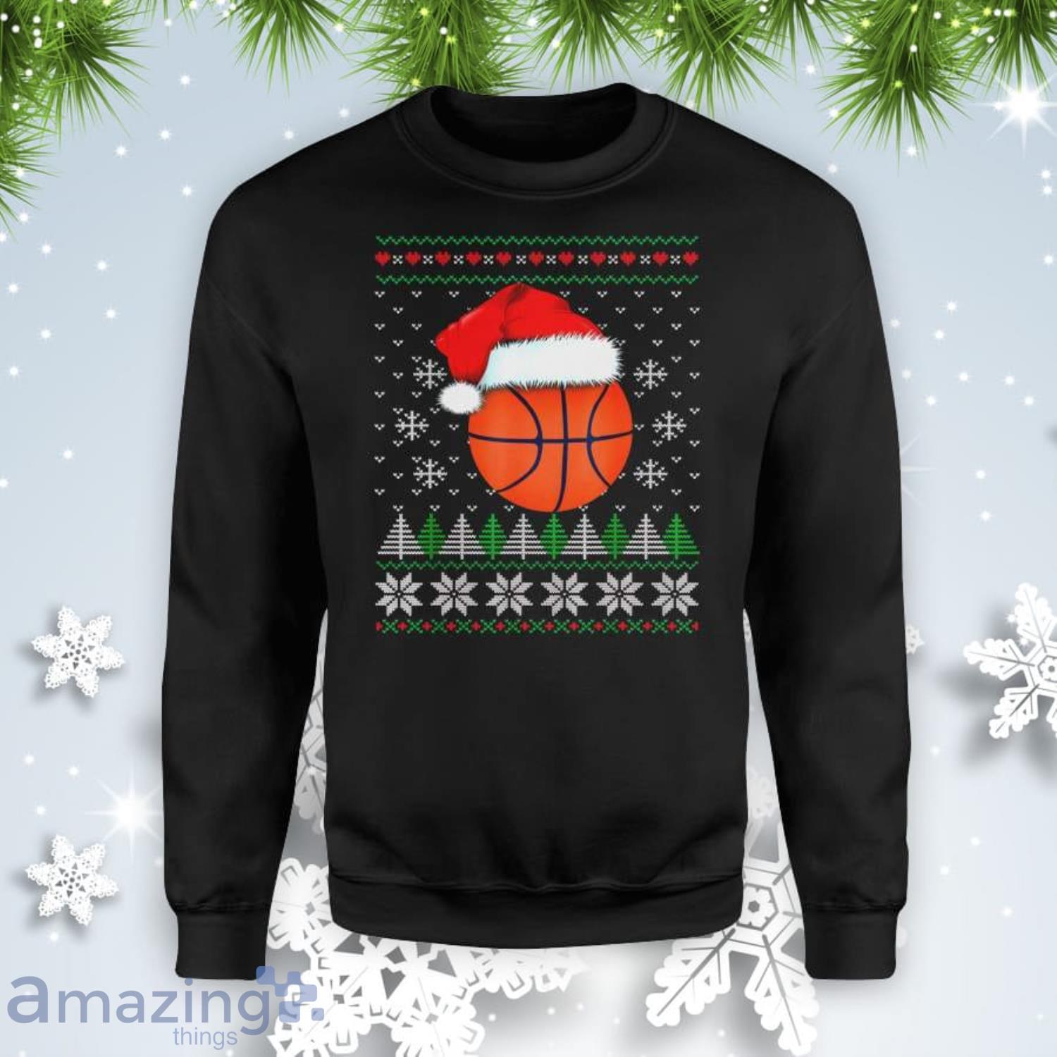 Basketball Santa Pajama Christmas Sweatshirt Product Photo 1 Basketball Santa Pajama Christmas Sweatshirt Product Photo 1
