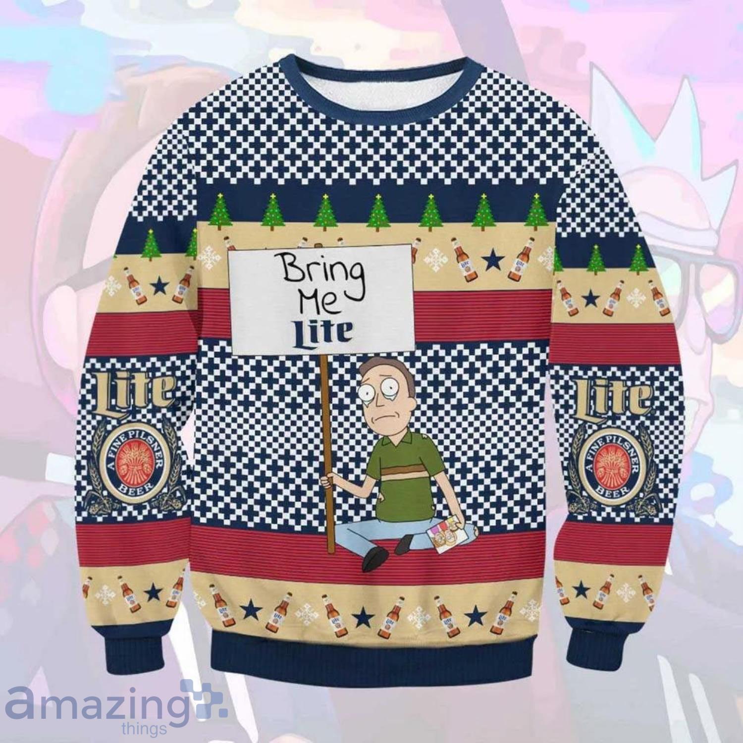 Beer Lover Gift Bring Me Lite Beer Ugly Christmas Sweater Product Photo 1