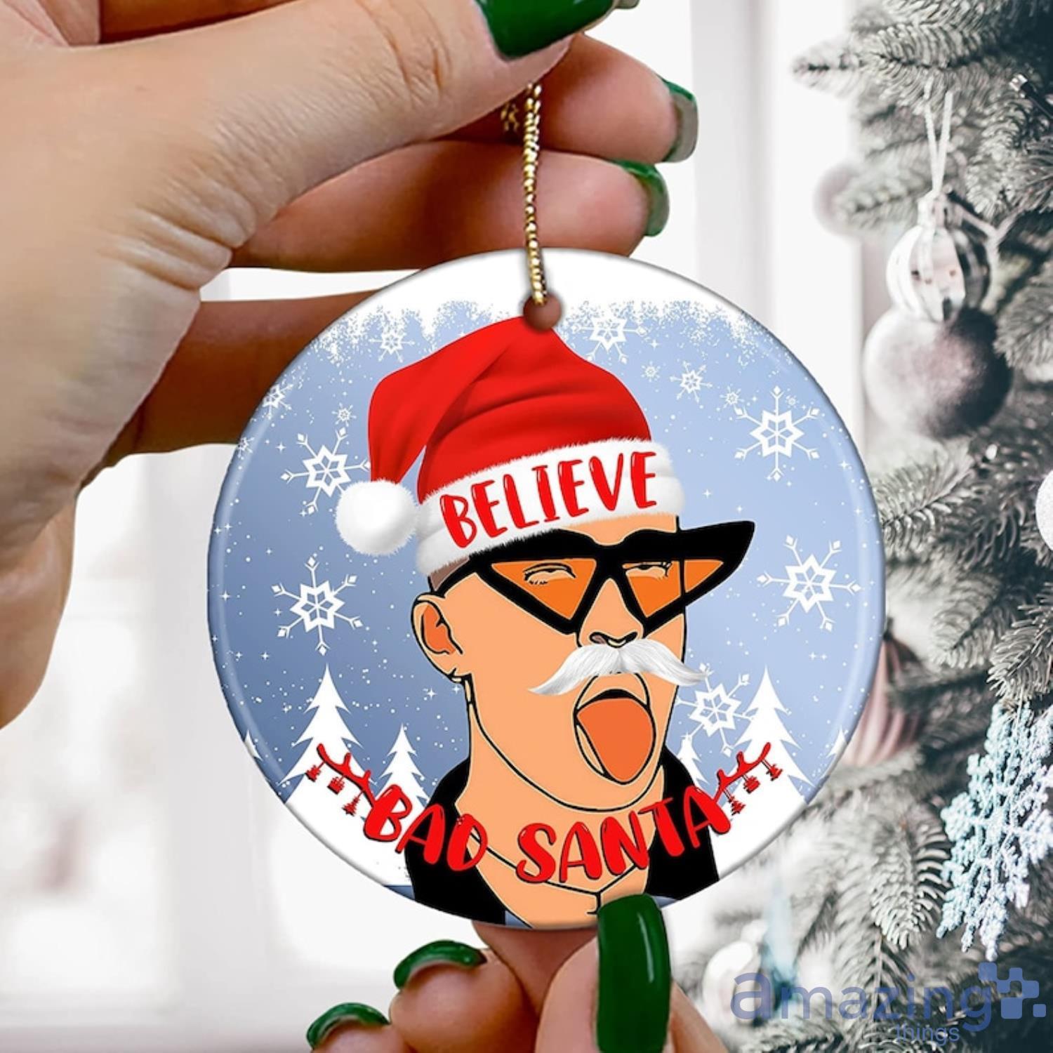 Believe Bad Santa Ornament Christmas Bad Santa Ornament Product Photo 1