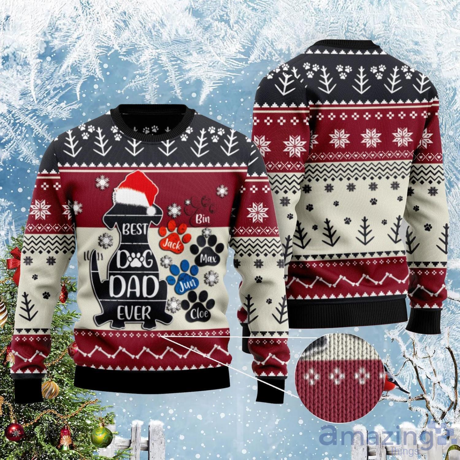 Best Dog Dad Ever Christmas Ugly Sweater Product Photo 1