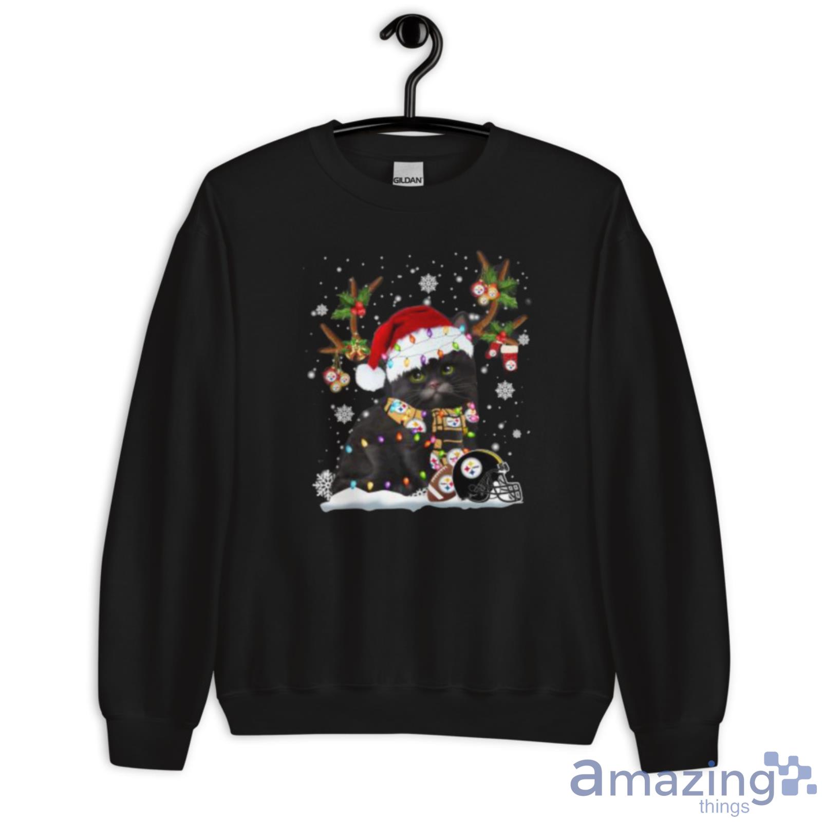 Black Cat Santa Pittsburgh Steelers Christmas shirt, hoodie, sweater, long  sleeve and tank top