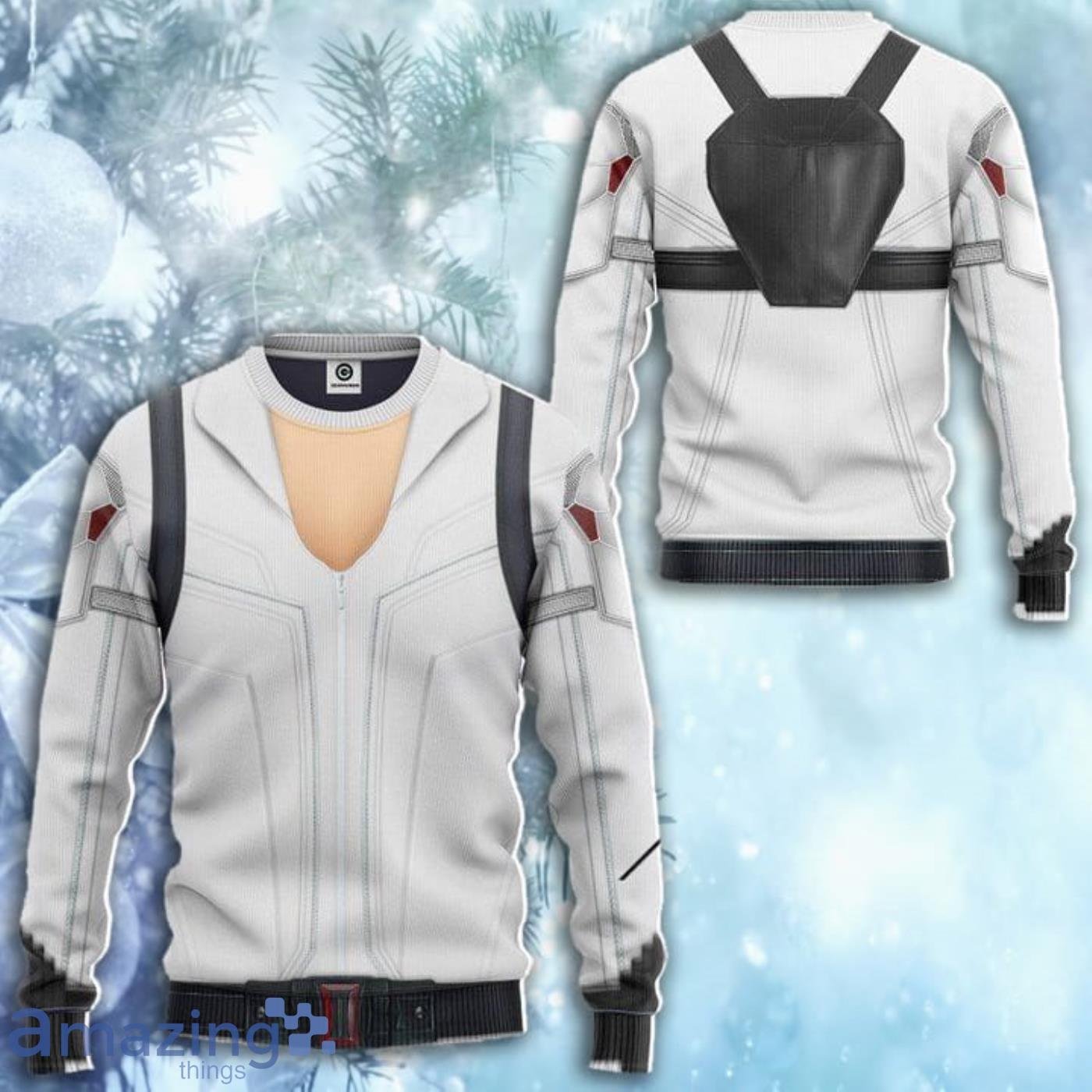 Black Widow White Suit Costume Marvel All Over Print 3D Ugly Christmas Sweater Product Photo 1