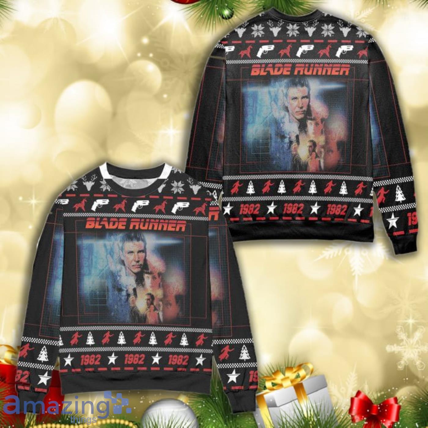 Blade Runner 1982 Pine Tree Pattern All Over Print 3D Ugly Christmas Sweater Product Photo 1