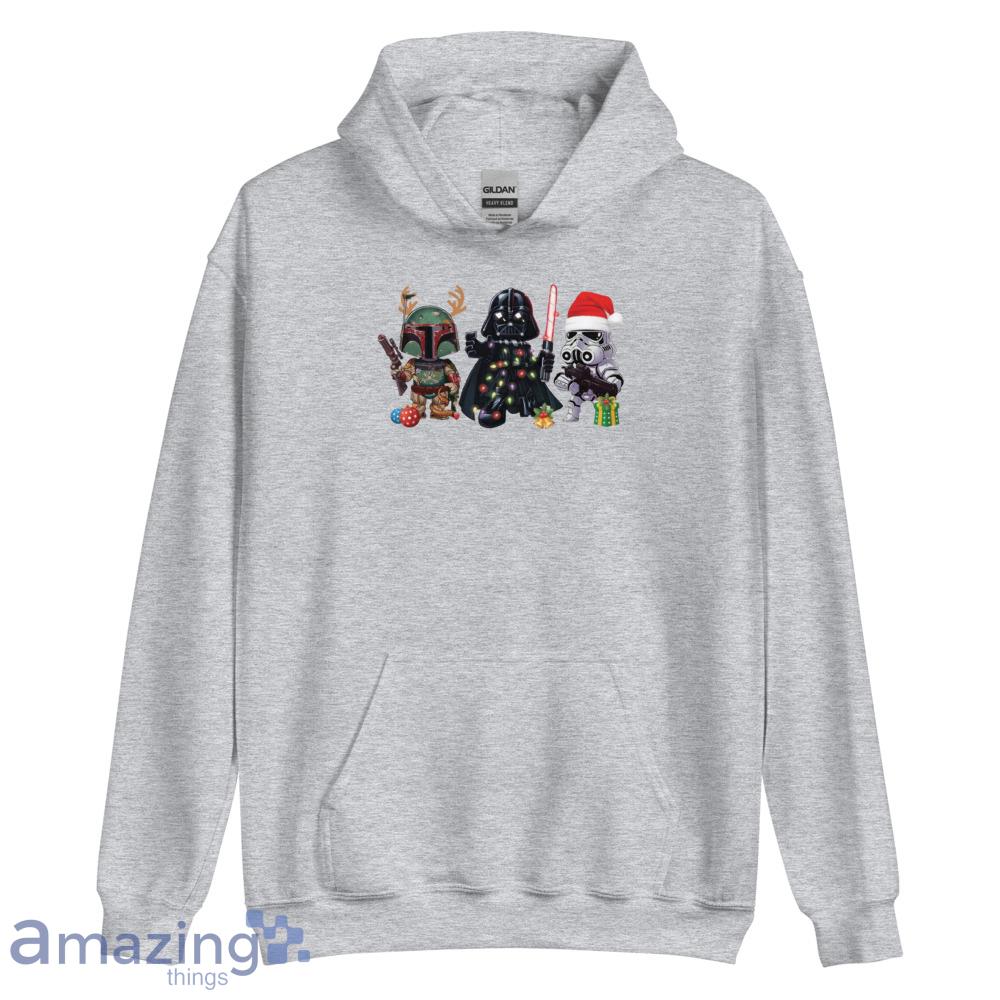 Boba Fett Darth Vader Stormtrooper Star Wars Christmas Shirt image Boba Fett Darth Vader Stormtrooper Star Wars Christmas Shirt - Unisex Heavy Blend Hooded Sweatshirt