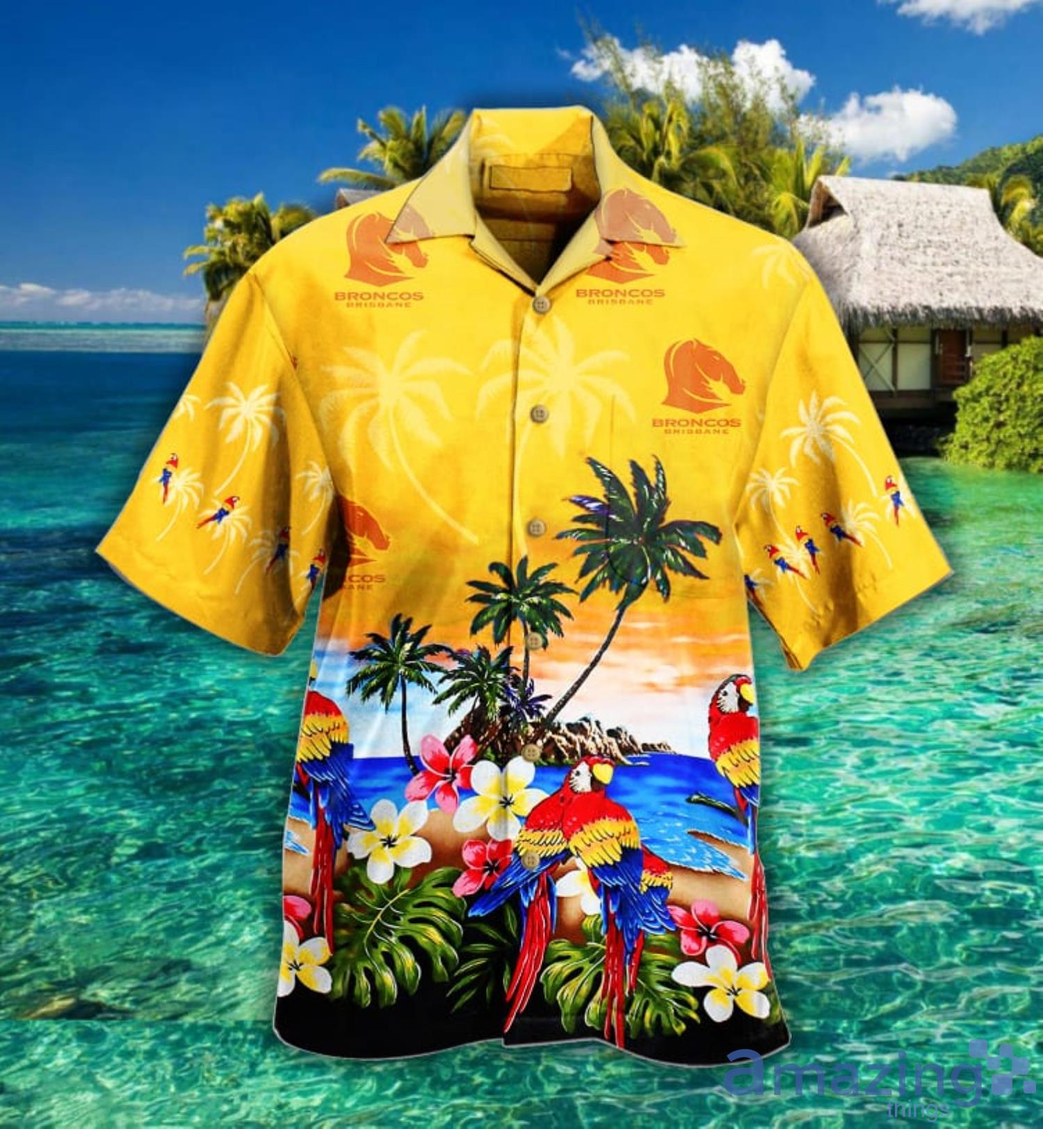 Brisbane Broncos Nrl Parrot Aloha Hawaiian Shirt For Fans Product Photo 1