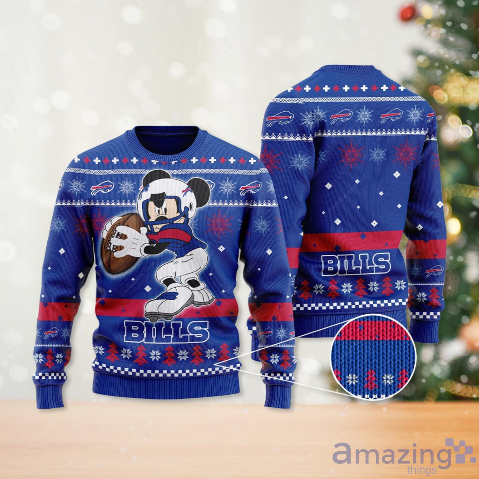 Buffalo Bills NFL Team HoHoHo Mickey Funny Men And Women Christmas Gift 3D  Ugly Christmas Sweater - Banantees