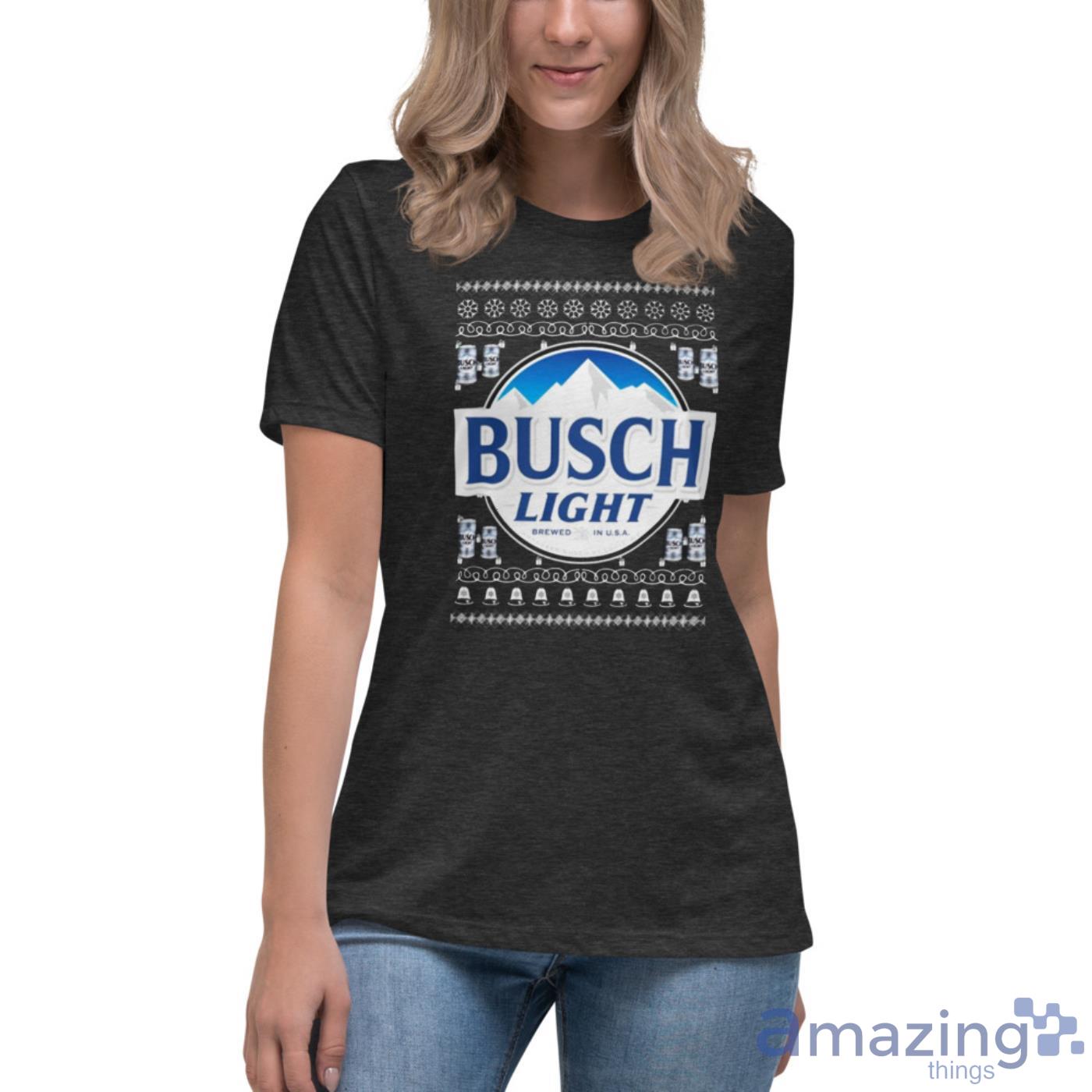 Busch Light 2020 Ugly Christmas Shirt image Busch Light 2020 Ugly Christmas Shirt - Womens Relaxed Short Sleeve Jersey Tee-1
