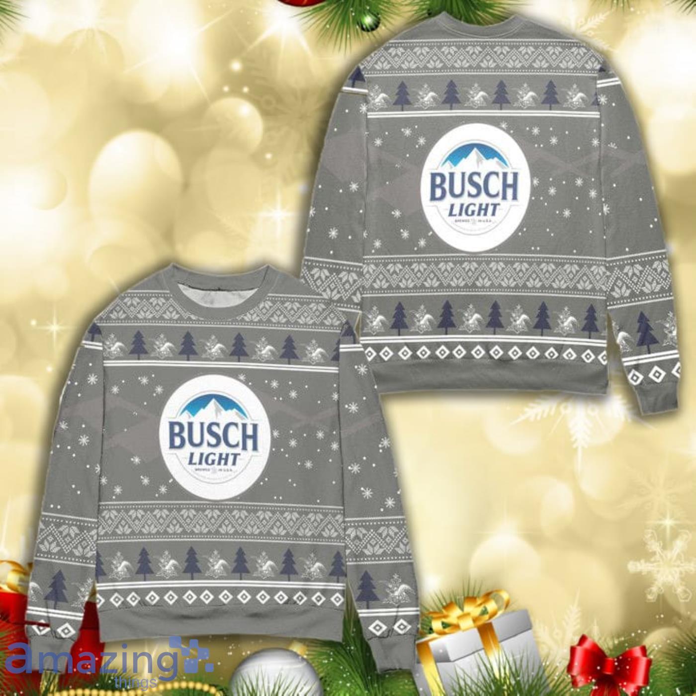 Busch Light Beer Ugly Christmas Sweater 3D