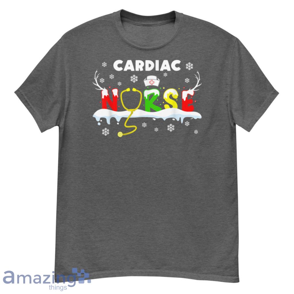  Cardiac Nurse Pine Tree Xmas Ornament Sweater Ugly Christmas Shirt - G500 Men’s Classic T-Shirt-1