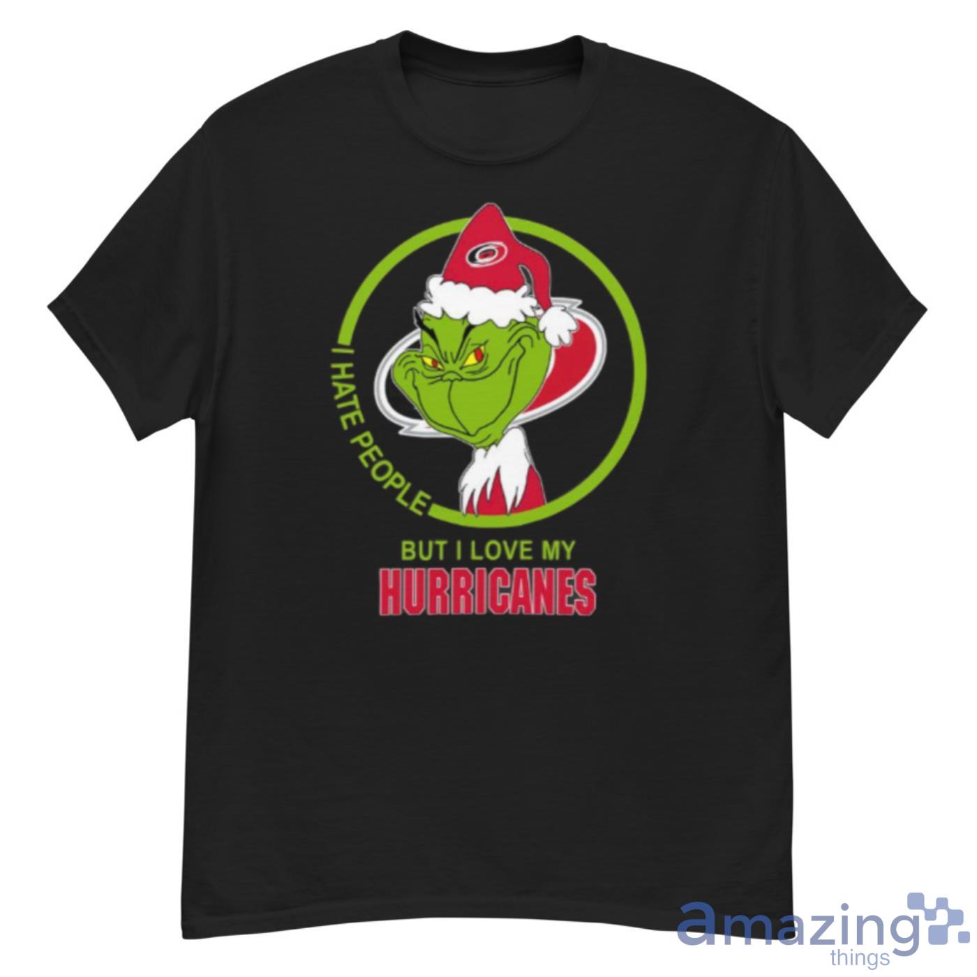 Carolina Hurricanes NHL Christmas Grinch I Hate People But I Love My Favorite Hockey Team Shirt - G500 Men’s Classic T-Shirt