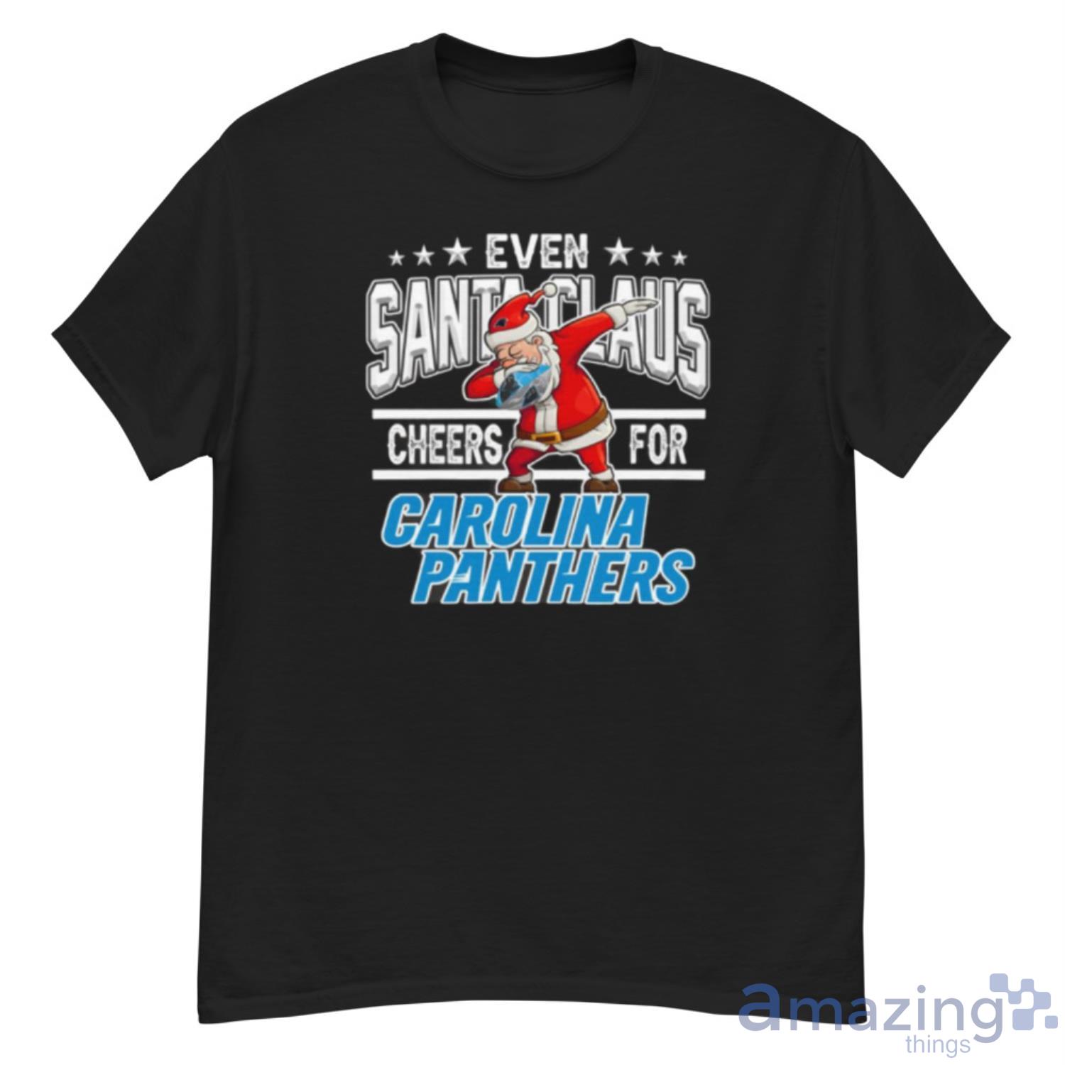 Carolina Panthers Even Santa Claus Cheers For Christmas NFL Shirt For Fans - G500 Men’s Classic T-Shirt