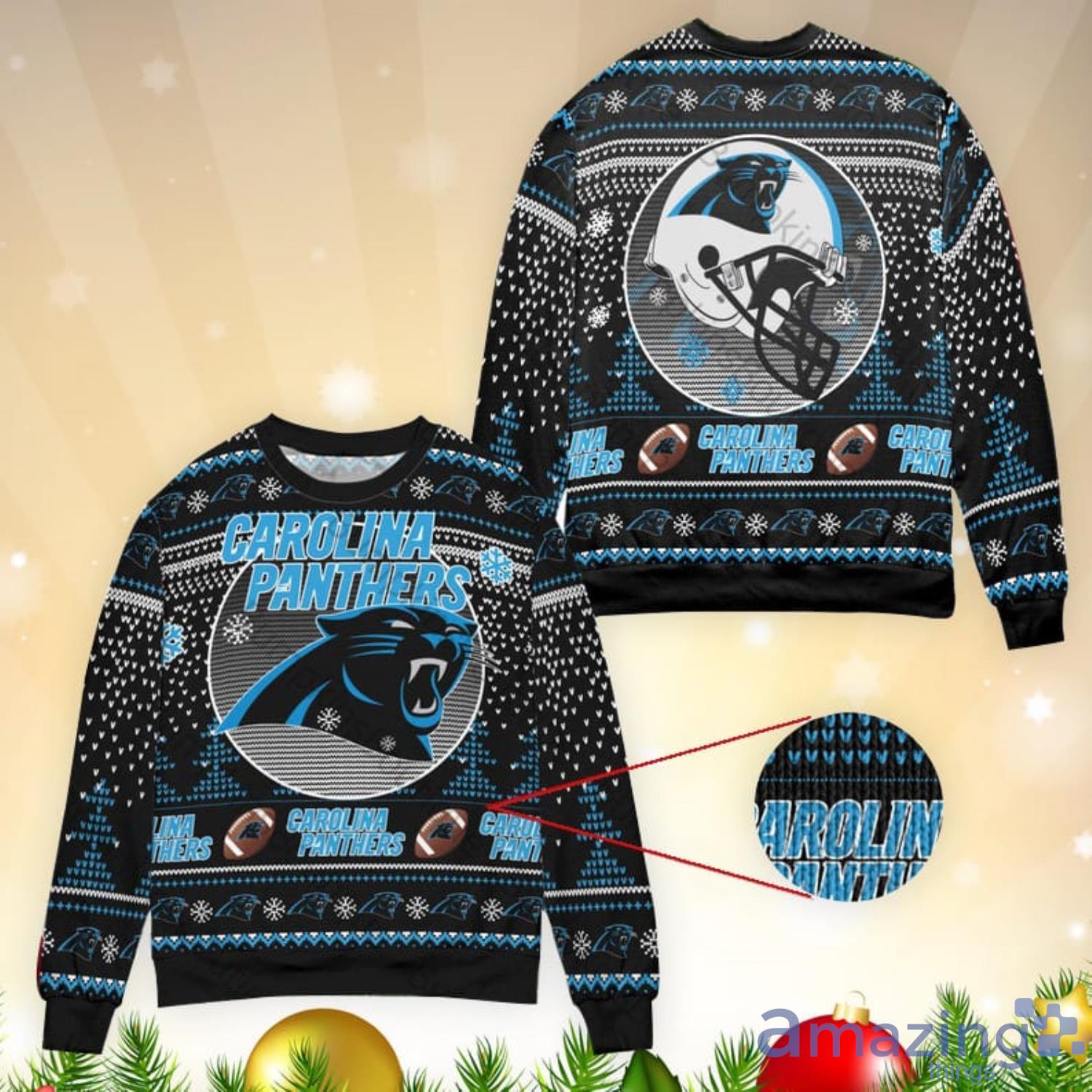 Carolina Panthers Fans Ugly Christmas Sweaters Product Photo 1
