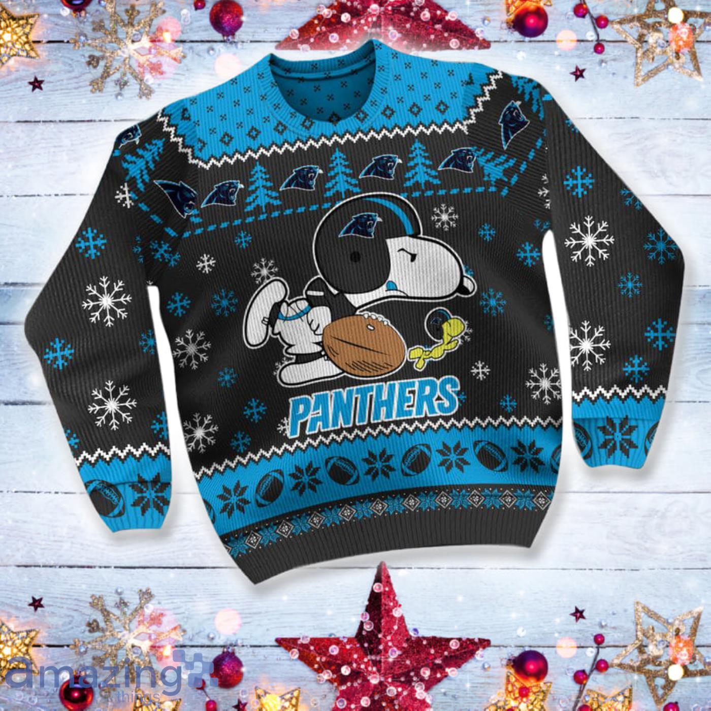 Carolina Panthers Nfl Custom Name And Number For Sport Fans Ugly Christmas  Sweater - Banantees