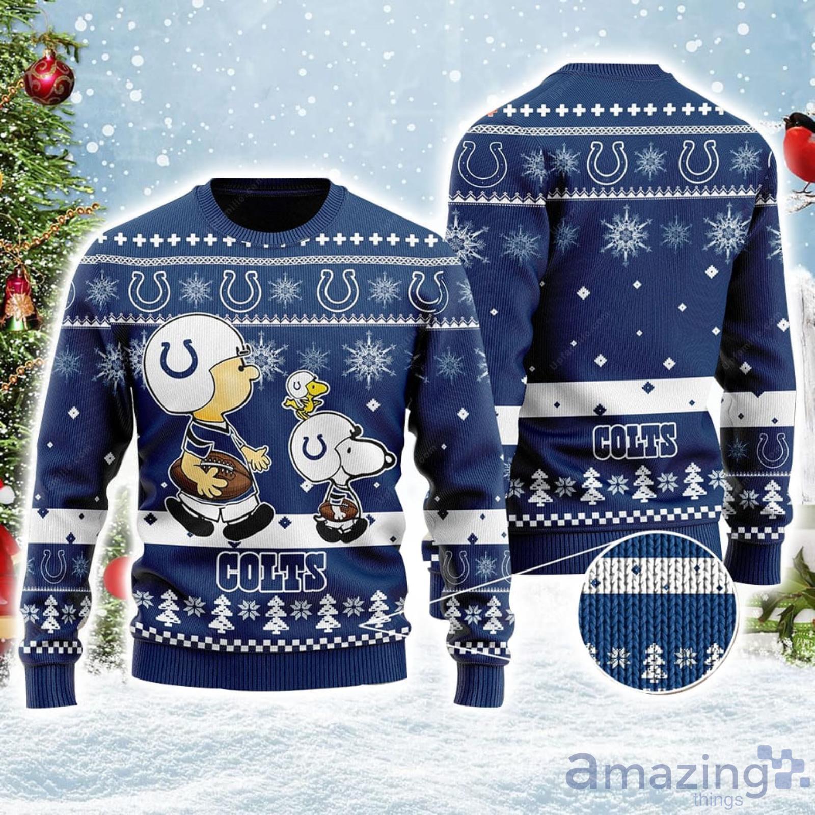 Charlie Brown Indianapolis Colts Snoopy Ugly Christmas Sweater