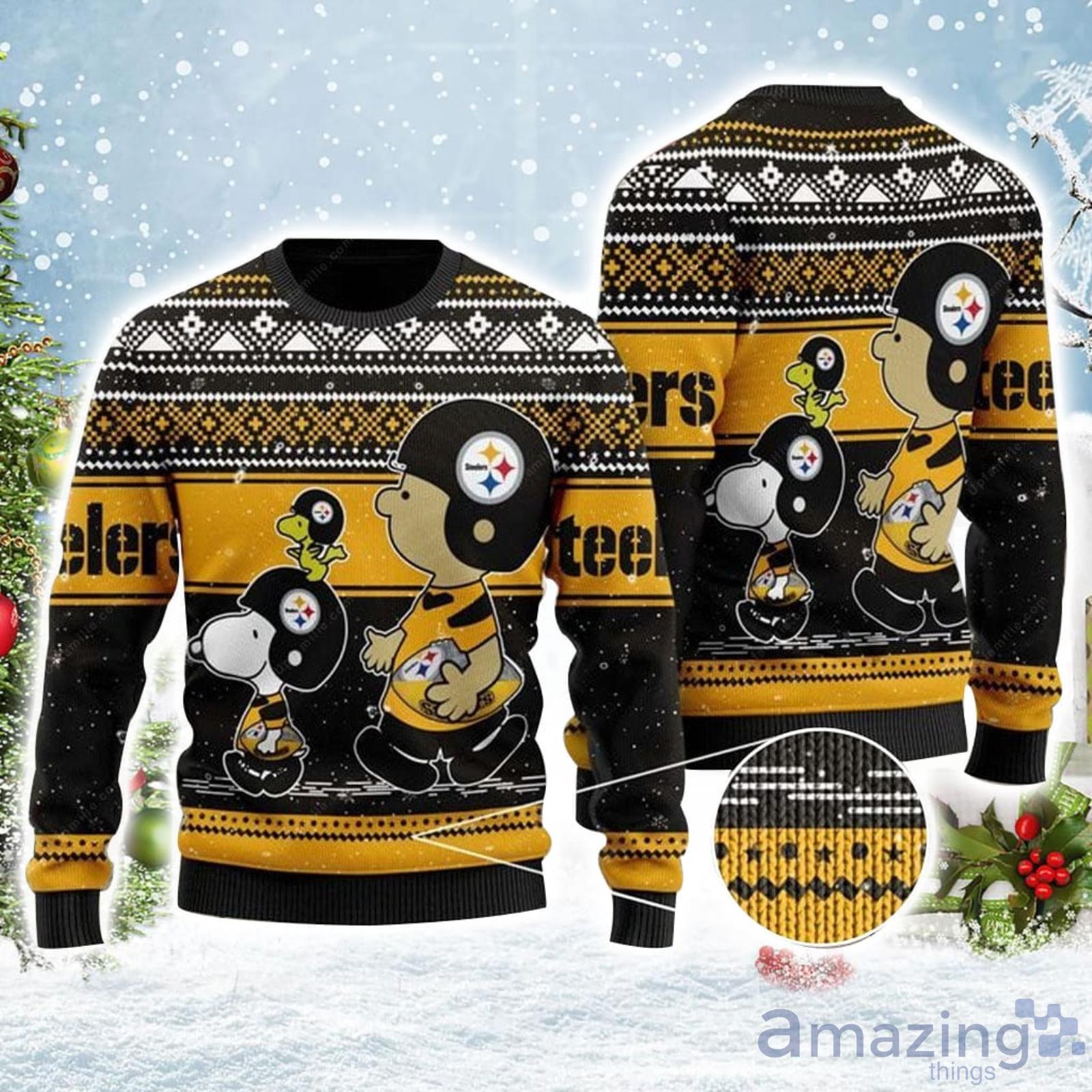 Charlie Brown Snoopy Pittsburgh Steelers Ugly Christmas Sweater