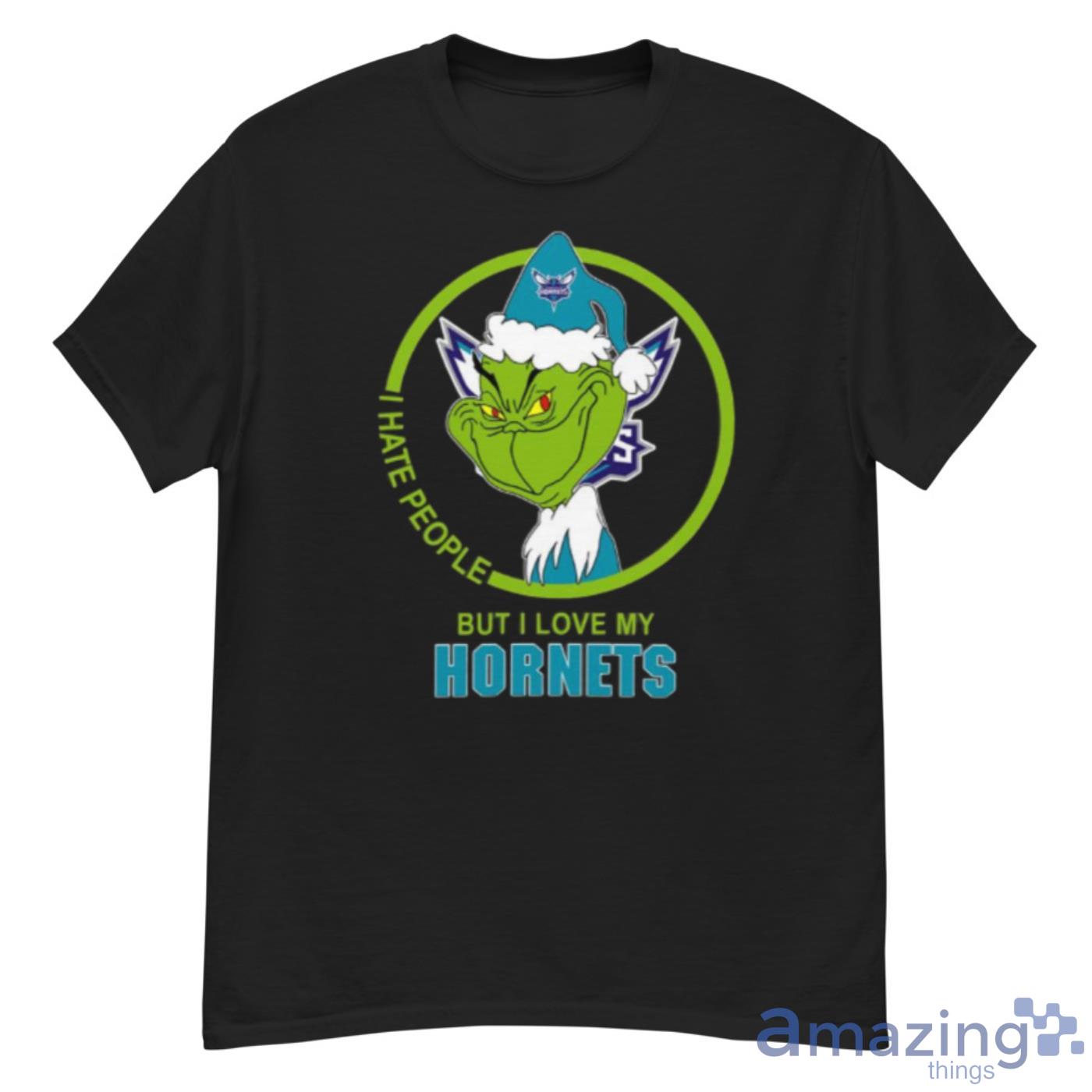 Charlotte Hornets NBA Christmas Grinch I Hate People But I Love My Favorite Basketball Team Shirt - G500 Men’s Classic T-Shirt