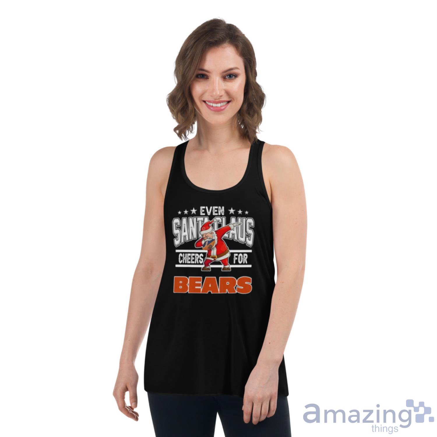 Chicago Bears Even Santa Claus Cheers For Christmas NFL Shirt For Fans image Chicago Bears Even Santa Claus Cheers For Christmas NFL Shirt For Fans - Womens Flowy Racerback Tank