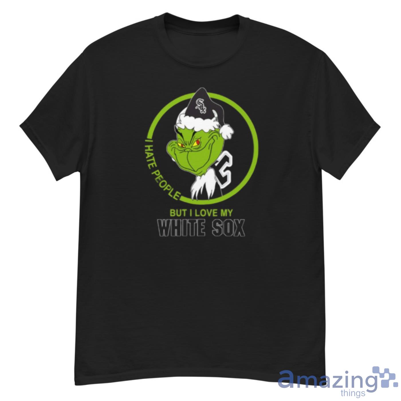 Chicago White Sox MLB Grinch I Hate People But I Love My Favorite Baseball Team Shirt - G500 Men’s Classic T-Shirt