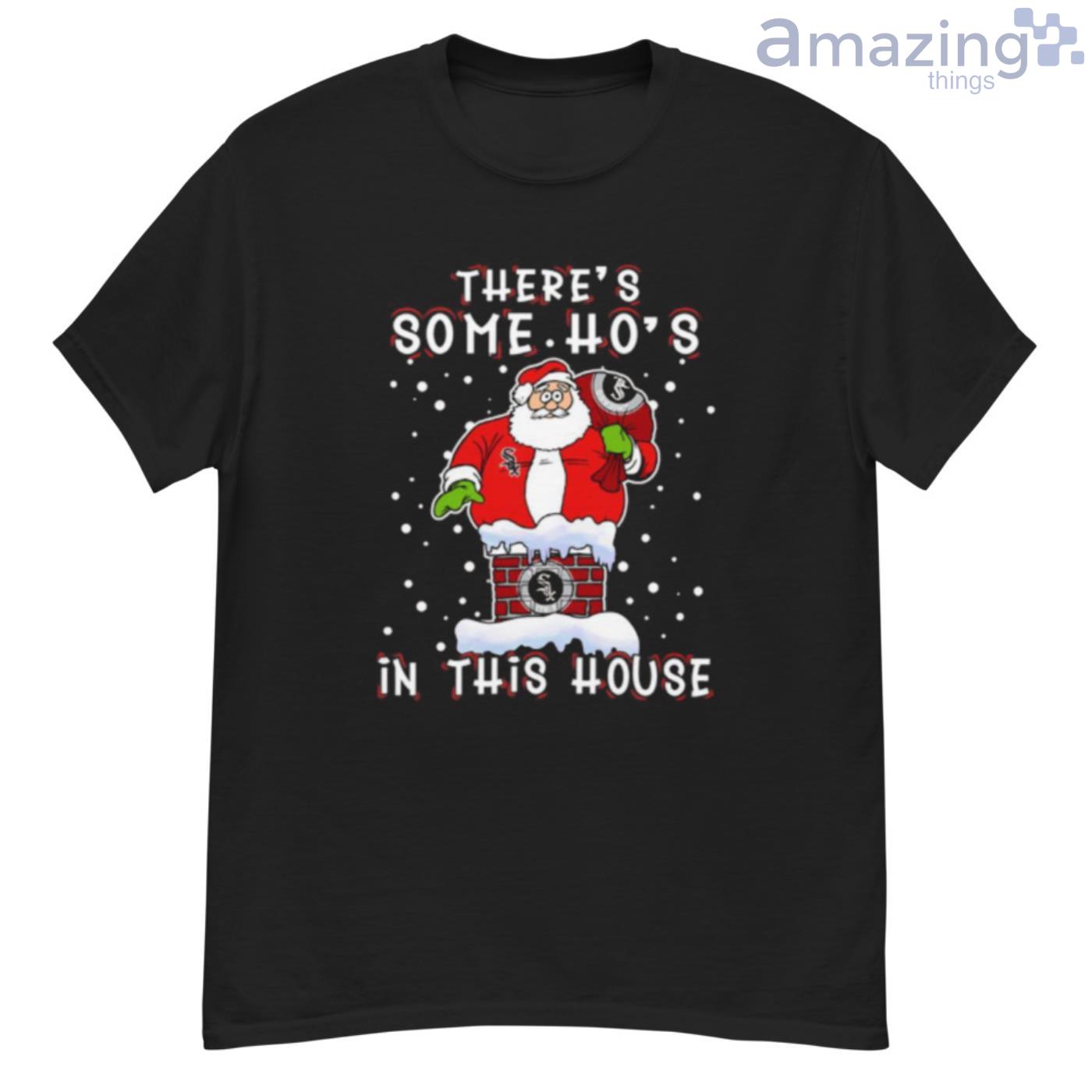 Chicago White Sox There Is Some Hos In This House Santa Stuck In The Chimney MLB Christmas Shirt - G500 Men’s Classic T-Shirt