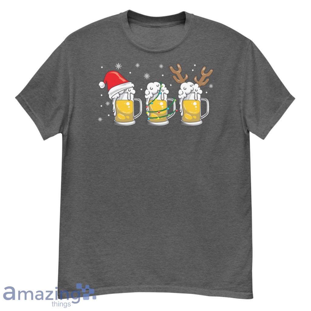christmas-beer-mugs-reinbeer-santa-hat-xmas-gift-haselshirt-transparent - G500 Men’s Classic T-Shirt-1