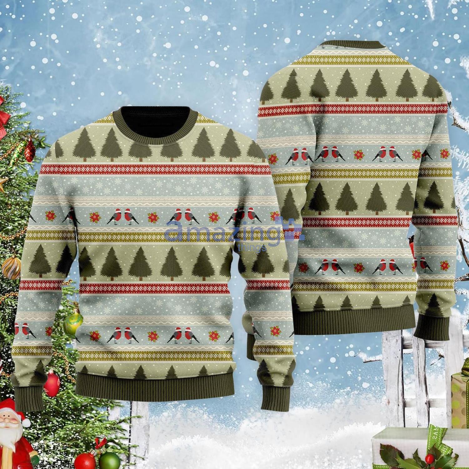 Christmas Birds Pattern Christmas Gift Ugly Christmas Sweater Product Photo 1