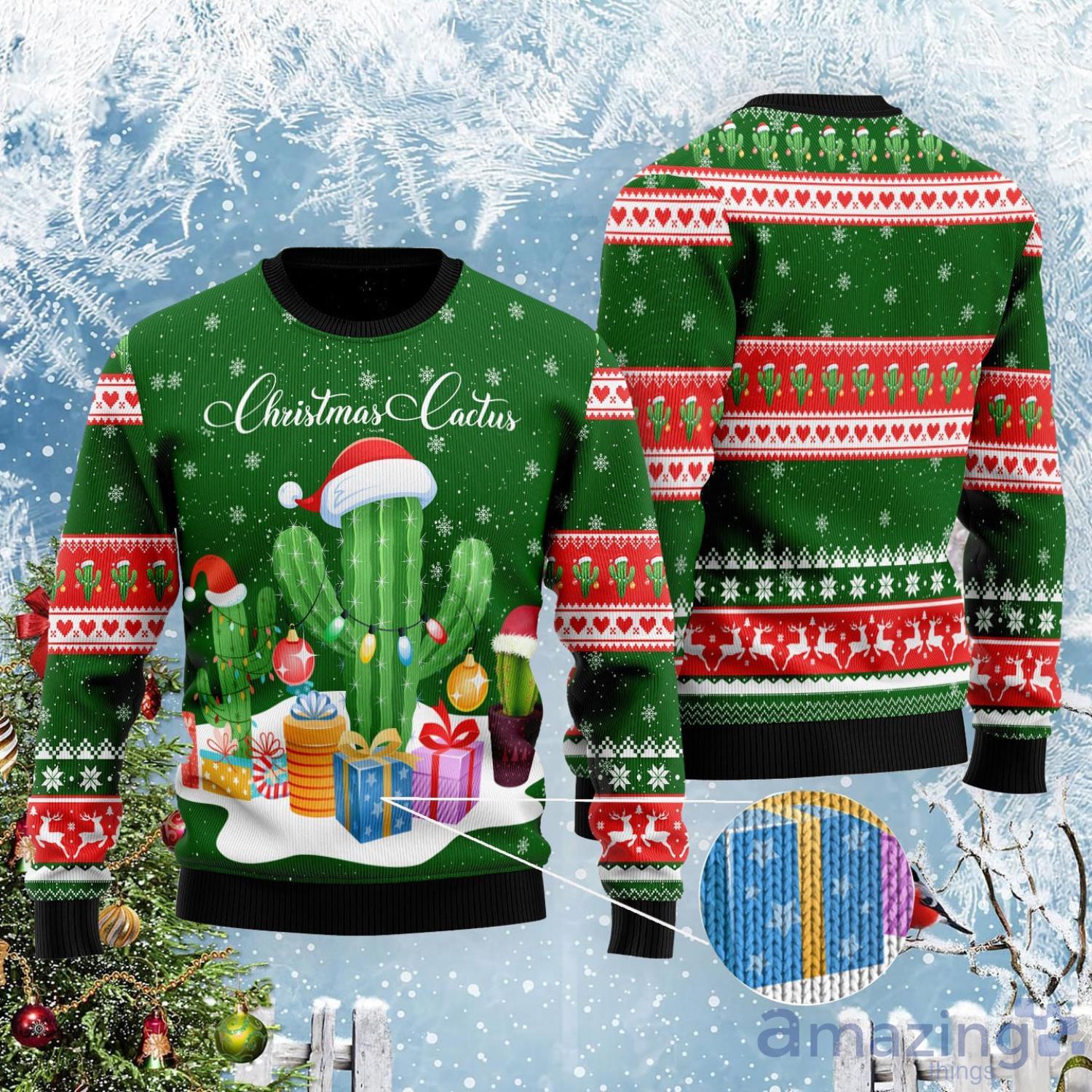 Christmas Cactus Christmas Gift Ugly Christmas Sweater Product Photo 1