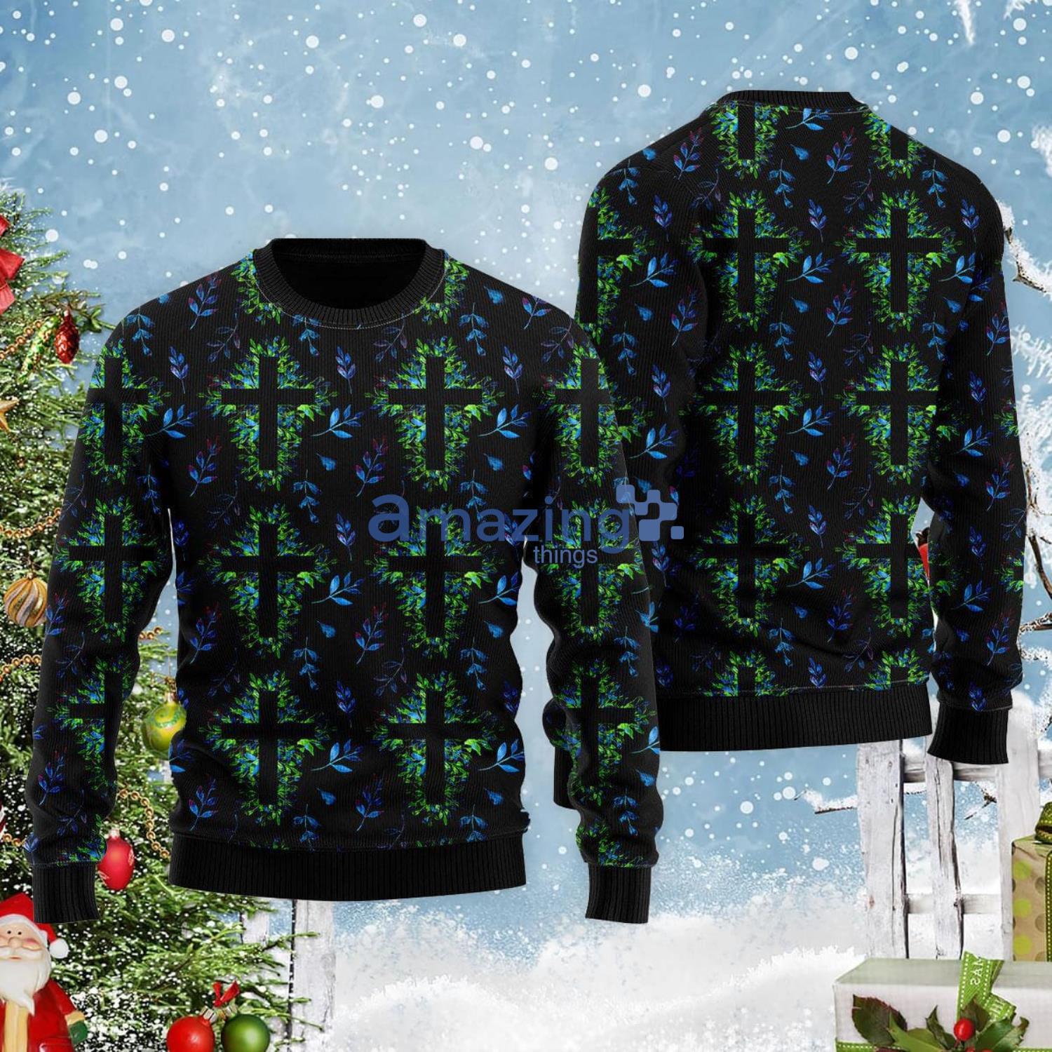 Christmas Cross Christmas Gift Ugly Christmas Sweater Product Photo 1