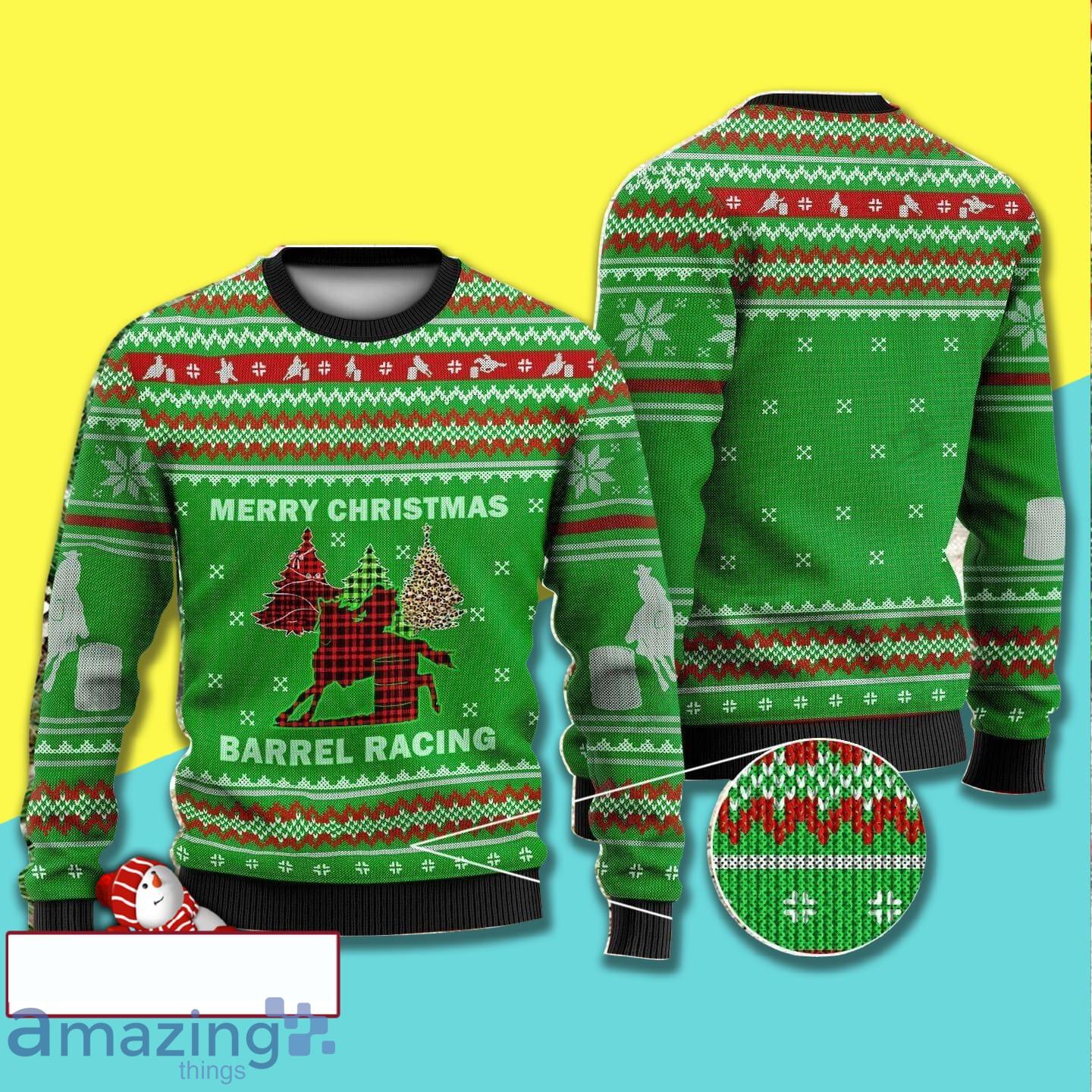 Christmas Day's Barrel Racing Full Print Ugly Christmas Sweater Product Photo 1
