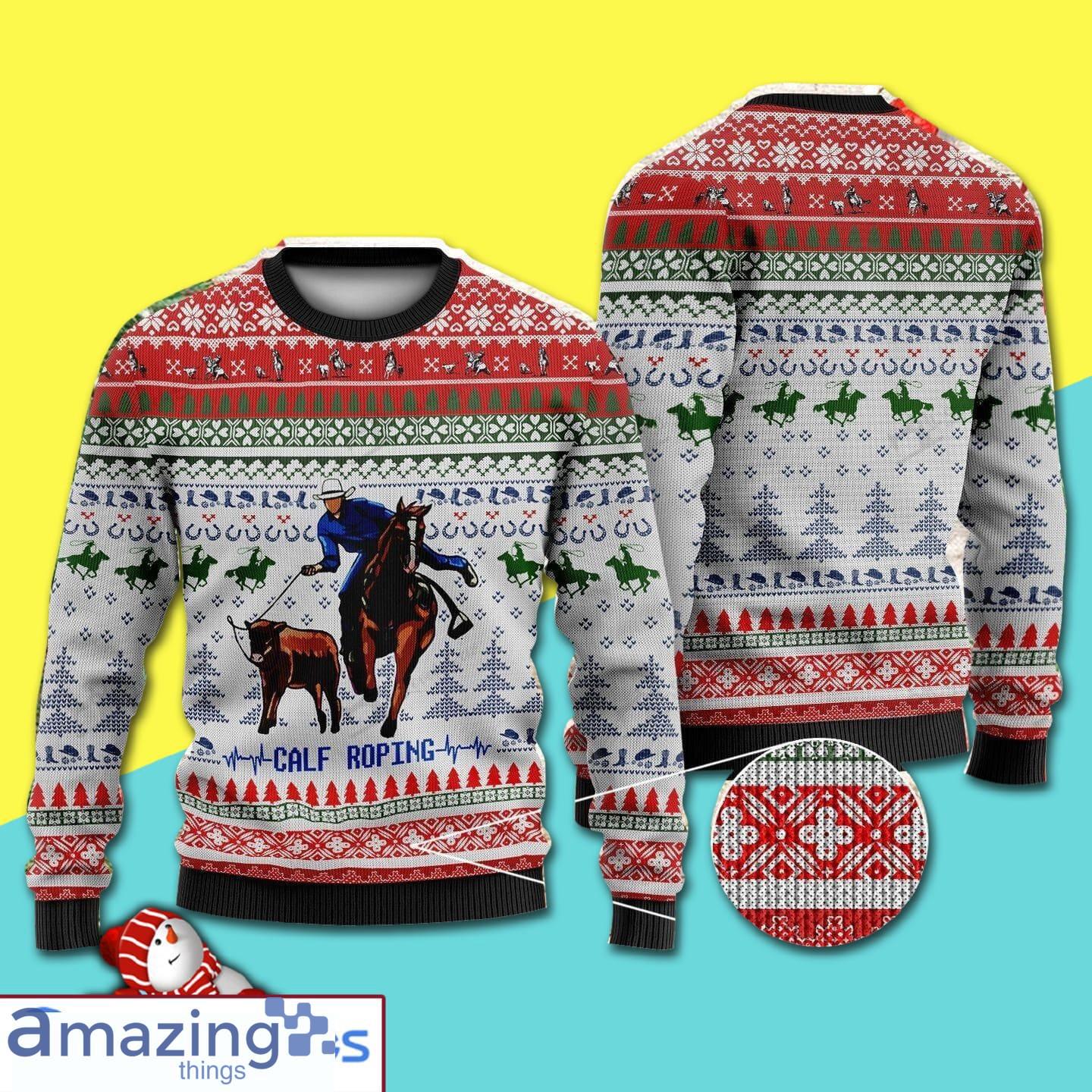 Christmas Day's Horseman Leading Oxen All Over Print Ugly Christmas Sweater Product Photo 1