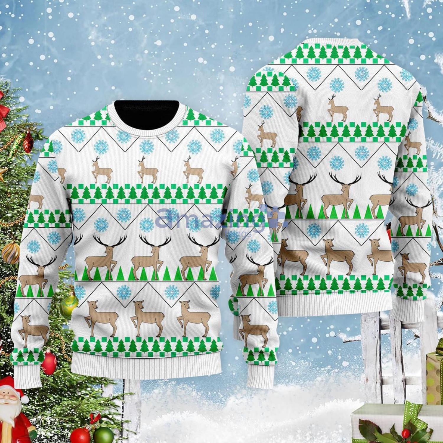 Christmas Deer Tree Christmas Gift Ugly Christmas Sweater Product Photo 1